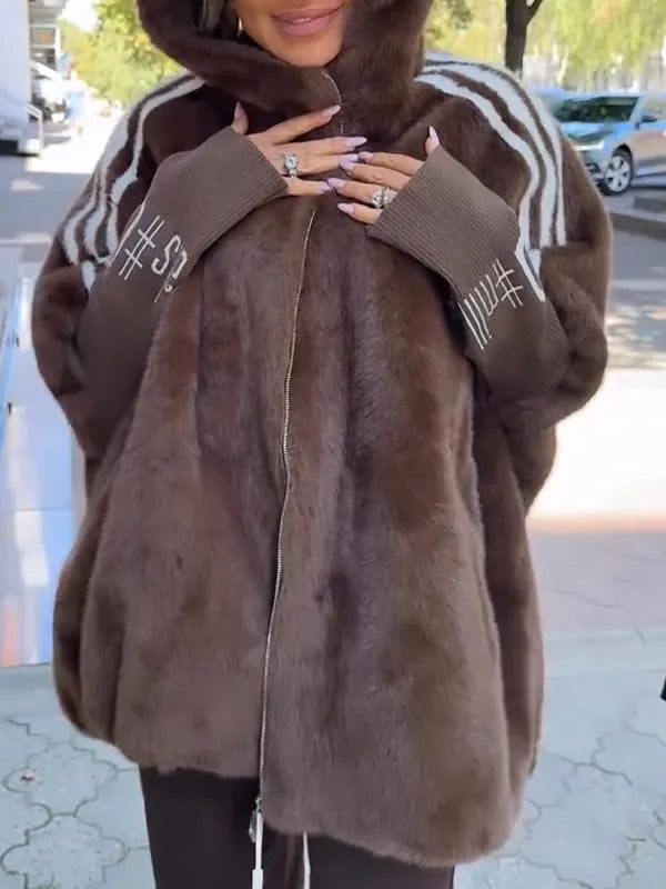 Juliette | Black Winter Fur Hood Plus Size Puffer Coat
