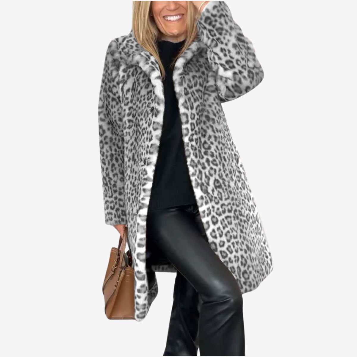 Leonie | Long Black Puffer Coat Winter Longline Full Length — Gray