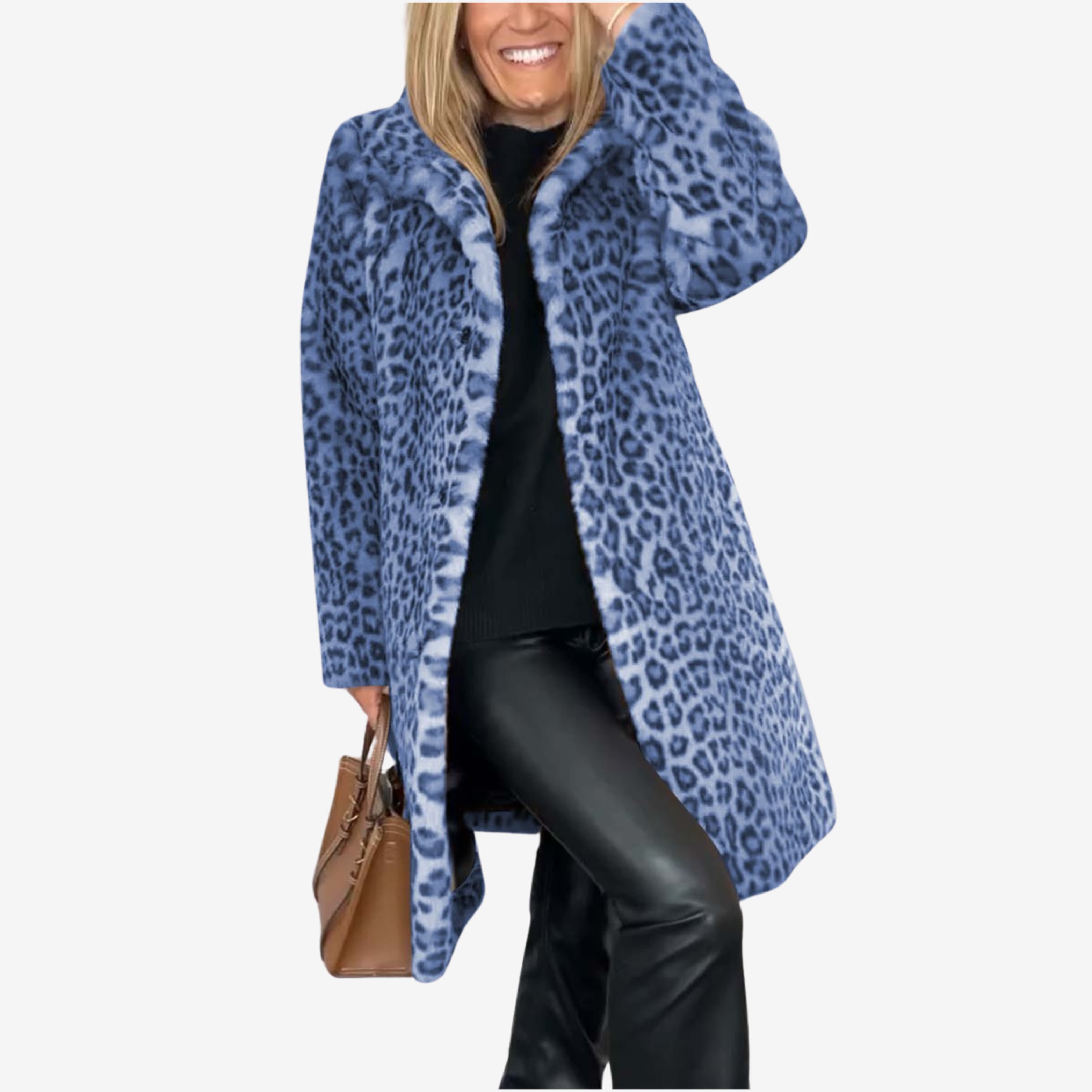 Leonie | Long Black Puffer Coat Winter Longline Full Length — Blue