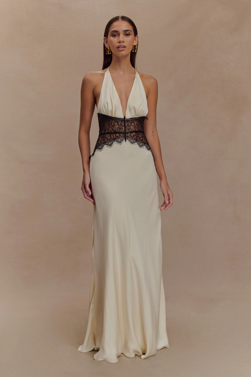 Maelys | Autumn Wedding Guest Dresses V-Neck Polka Dot Maxi
