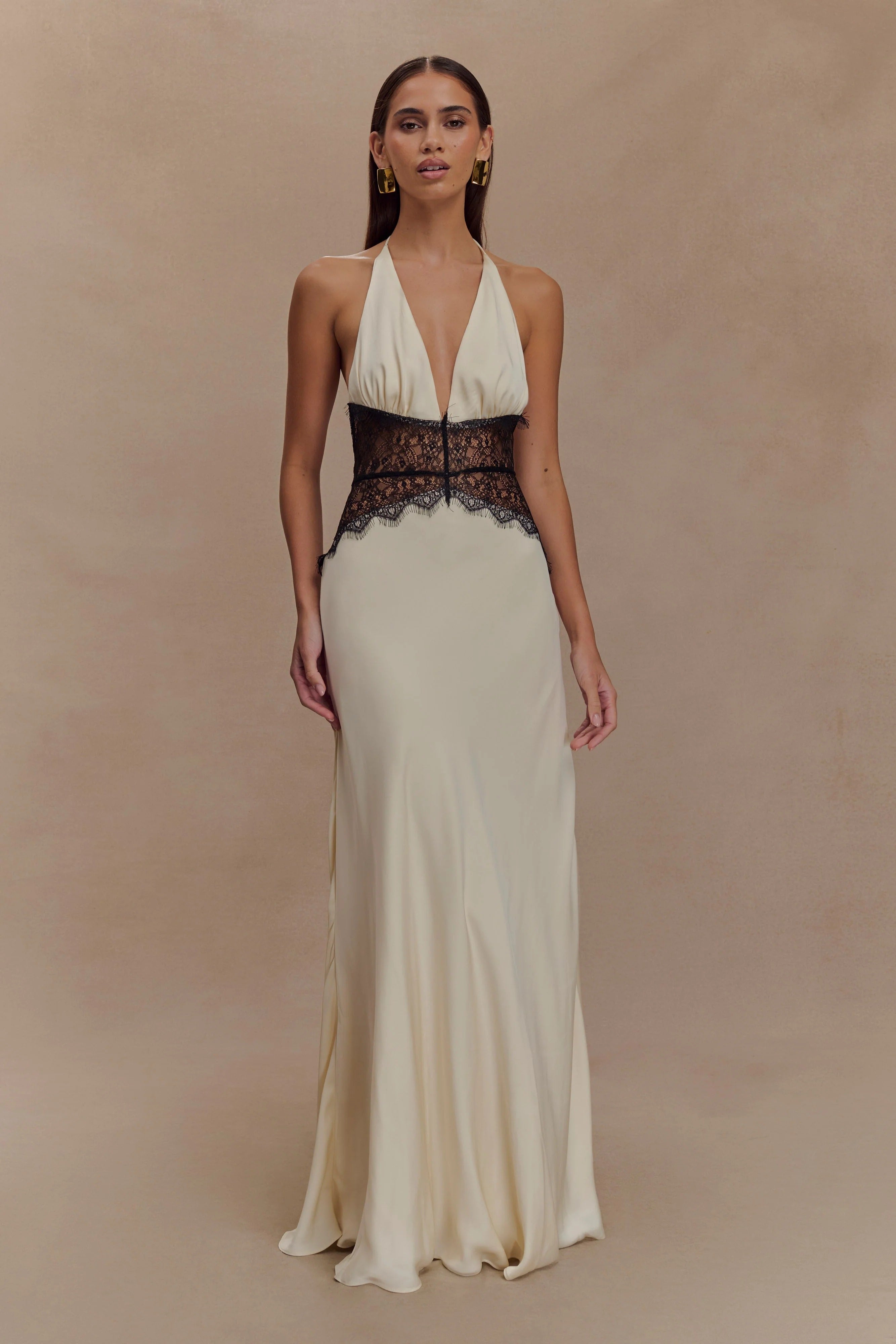 Maelys | Autumn Wedding Guest Dresses V-Neck Polka Dot Maxi