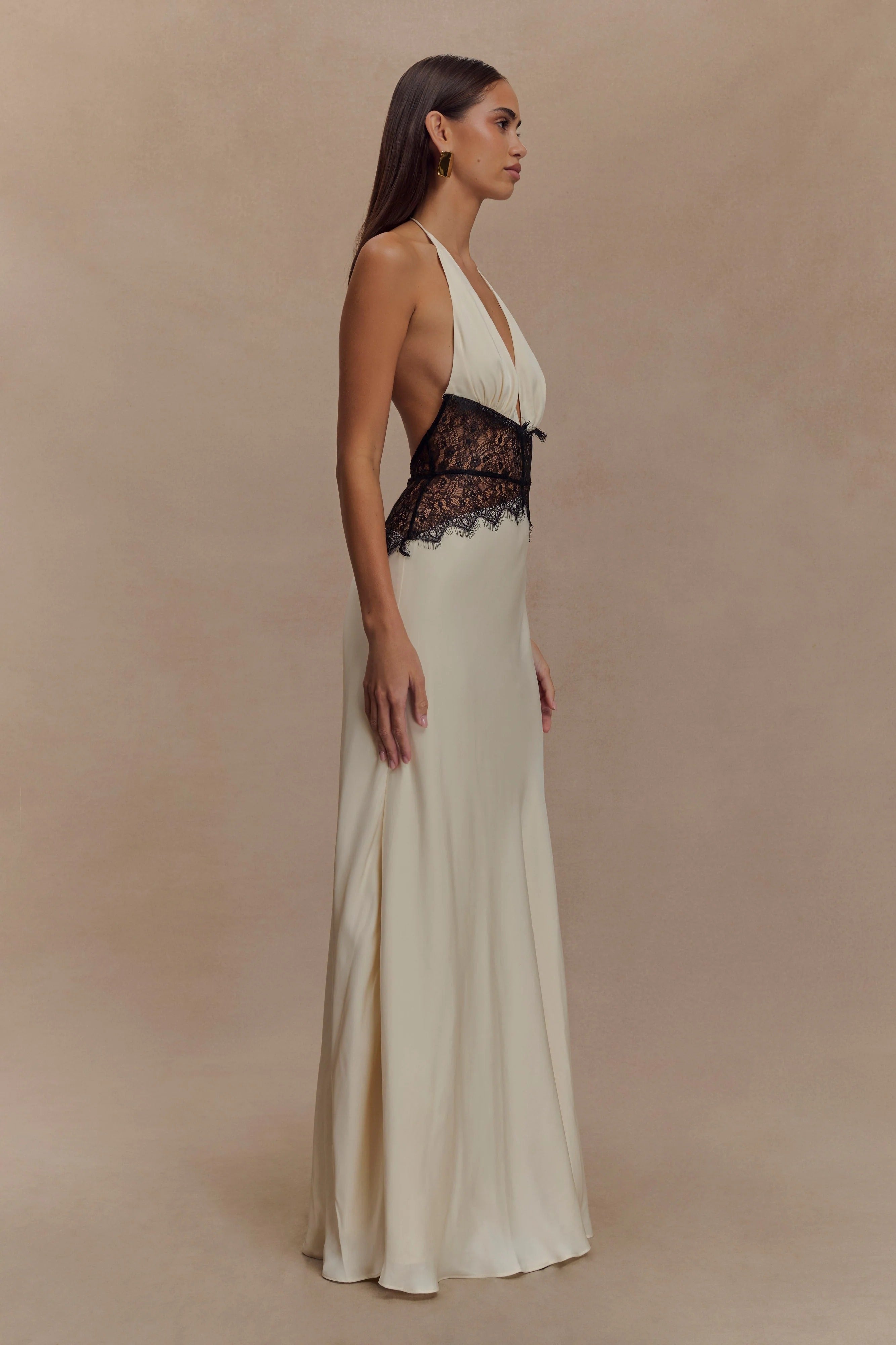 Maelys | Autumn Wedding Guest Dresses V-Neck Polka Dot Maxi