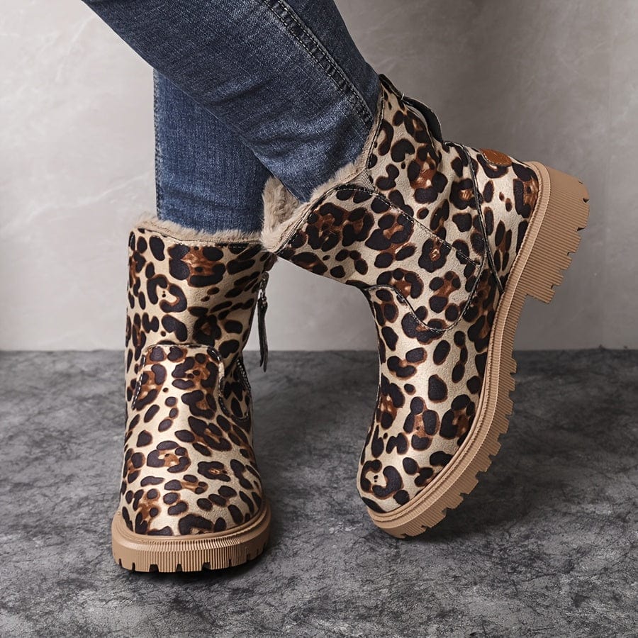 Ophelia | Black Heeled Leather Ankle Boots Winter
