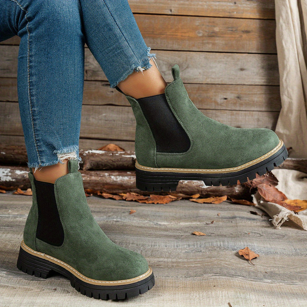 Berenice | Leather Low Heel Chelsea Ankle Boots