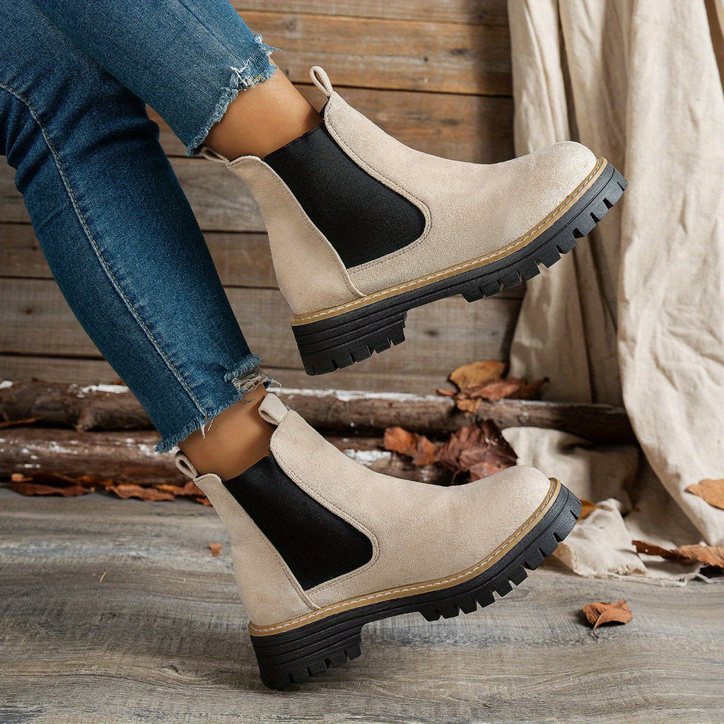 Berenice | Leather Low Heel Chelsea Ankle Boots