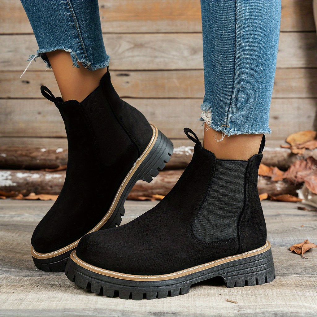 Berenice | Leather Low Heel Chelsea Ankle Boots