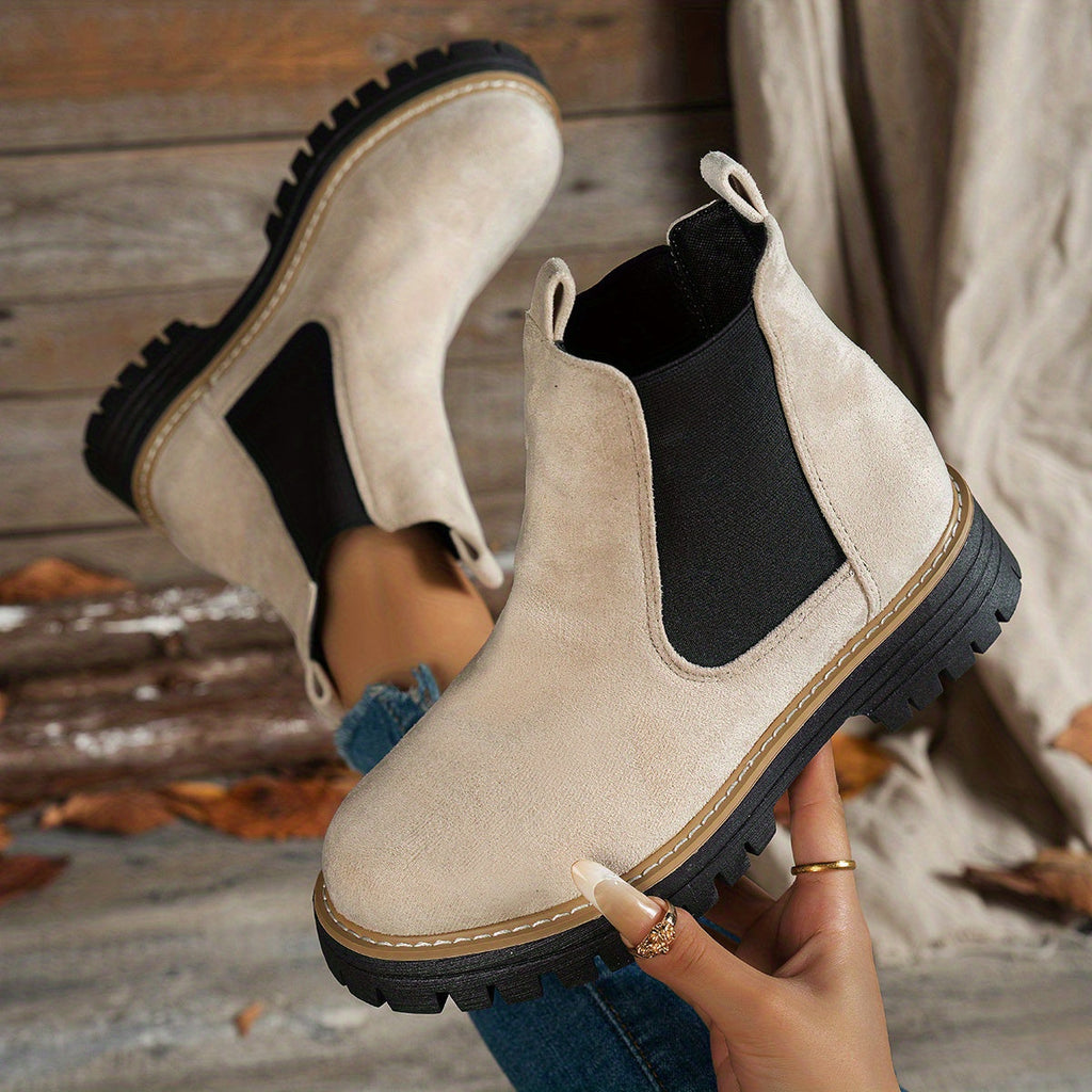 Berenice | Leather Low Heel Chelsea Ankle Boots