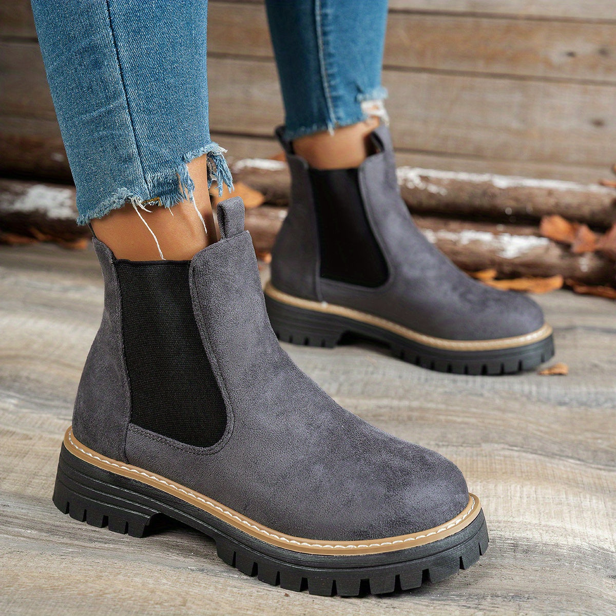 Berenice | Leather Low Heel Chelsea Ankle Boots