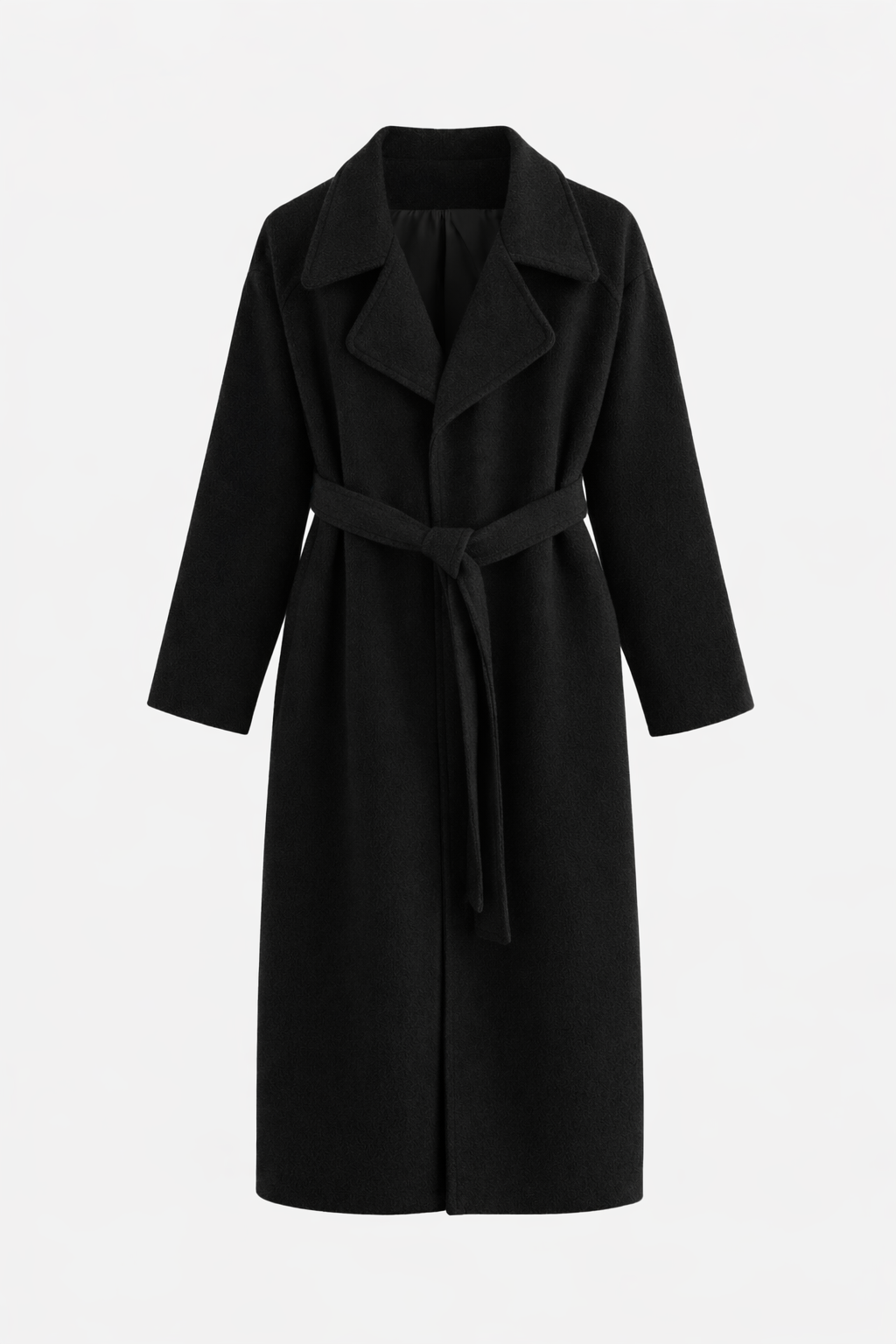 Seraphina | Long Black Double Breasted Longline Puffer Coat — Black