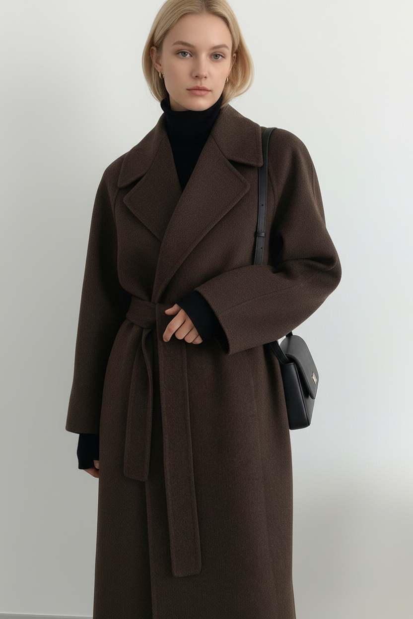 Seraphina | Long Black Double Breasted Longline Puffer Coat