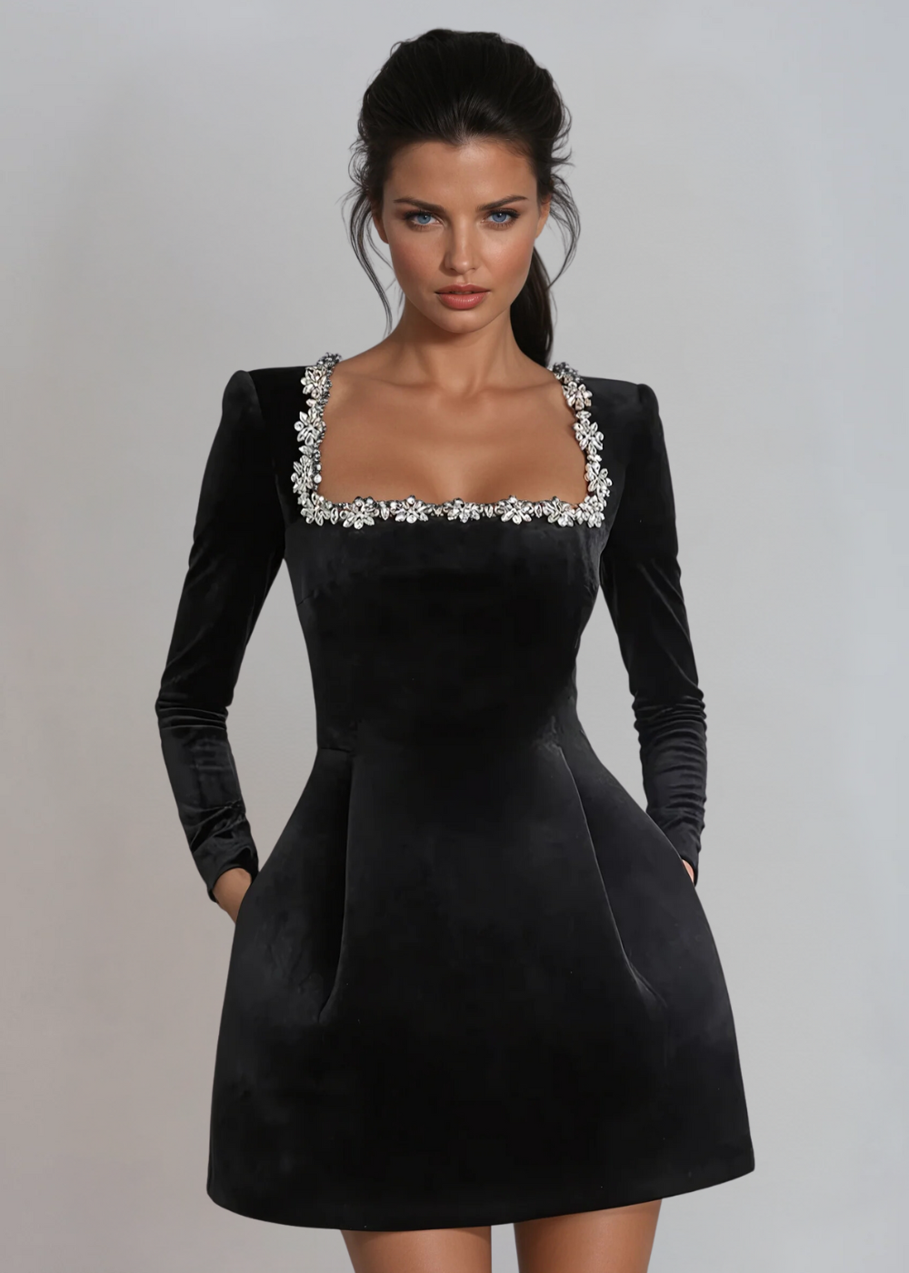 Floriane | Women's Velvet Mini Cocktail Dresses For Evening