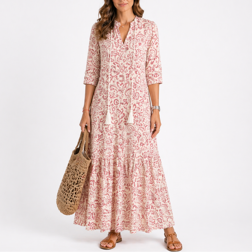 Xanthe | Floral Summer Midi Dress Garden Party & Brunch