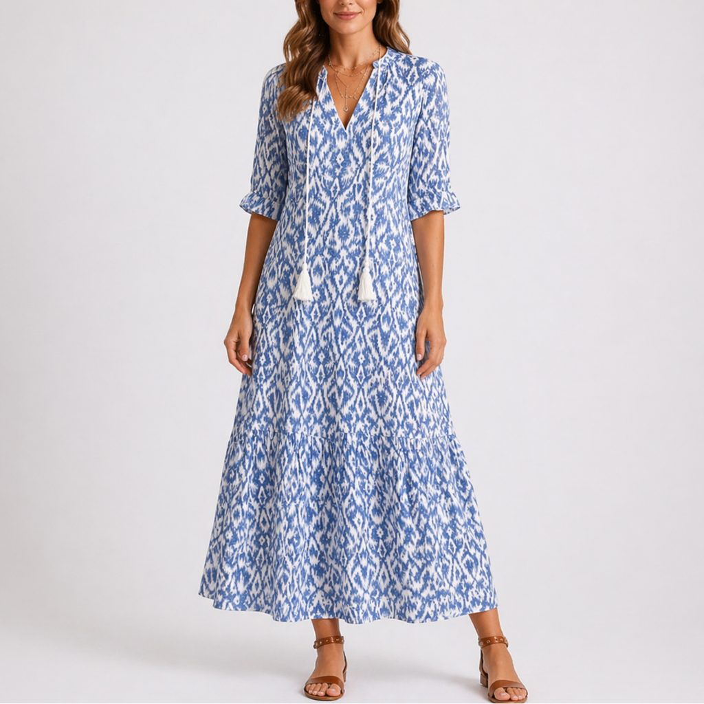 Xanthe | Floral Summer Midi Dress Garden Party & Brunch