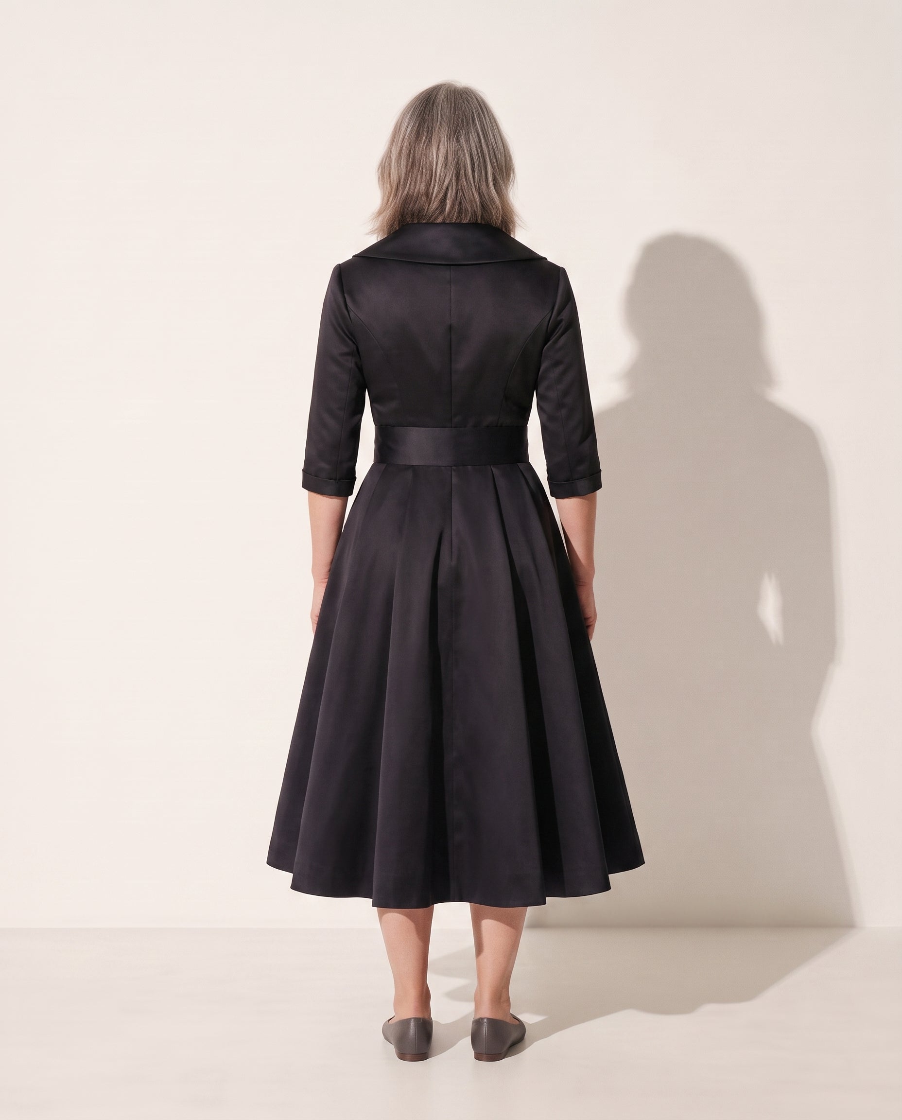 Mathilde | Women's Formal Midi Dress for Evening Occasions — achterkant