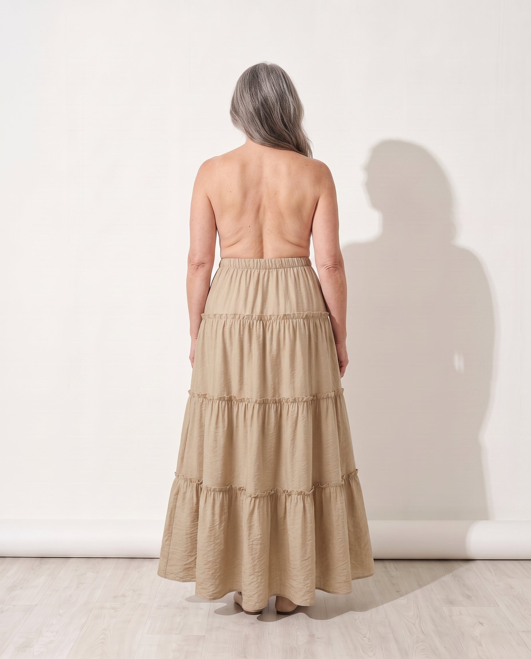 Helena | Bohemian Pleated Maxi Dresses For Summer Occasions — achterkant