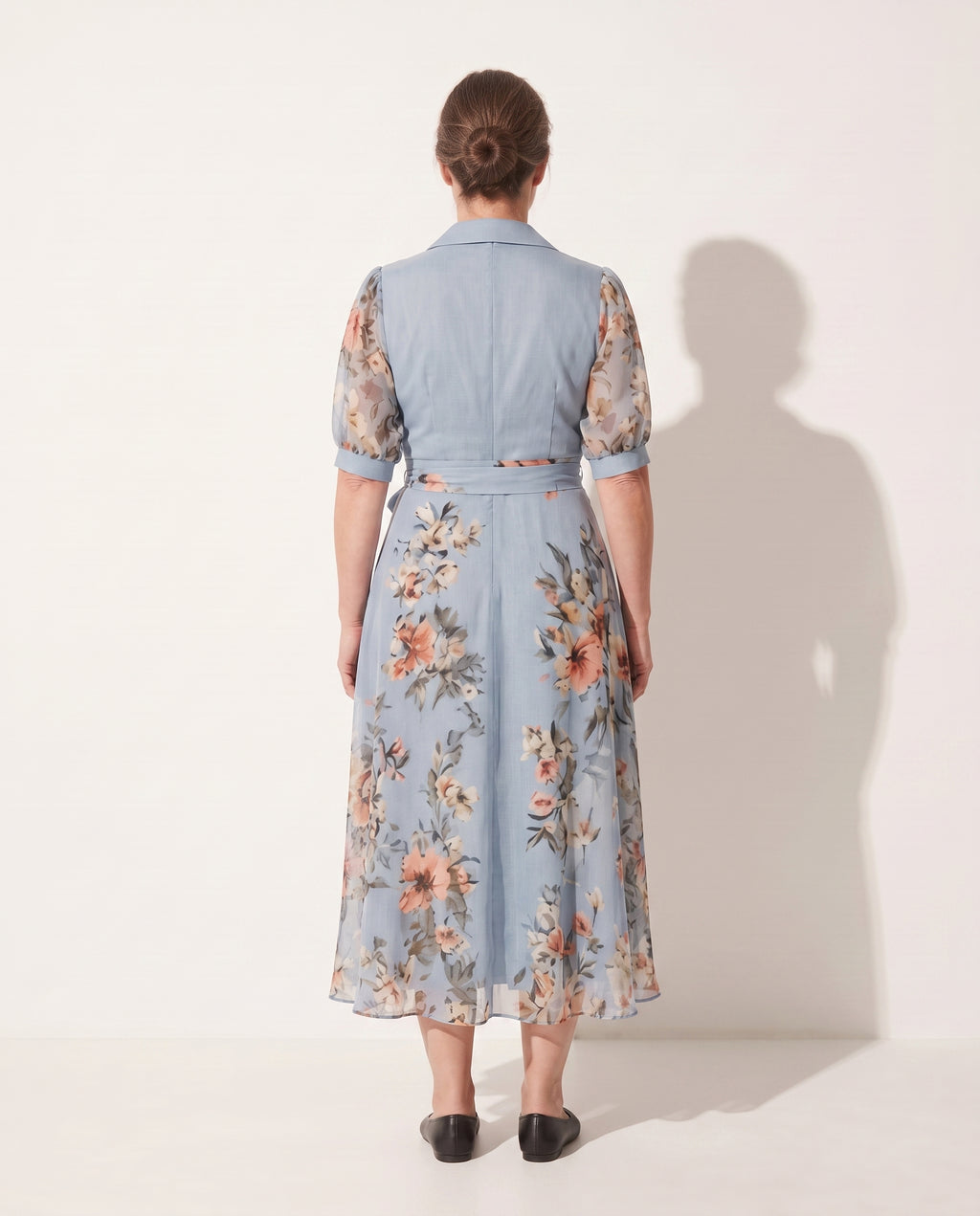 Sabine | Floral Bridesmaid Dresses Flowing Maxi Wedding Guest — achterkant