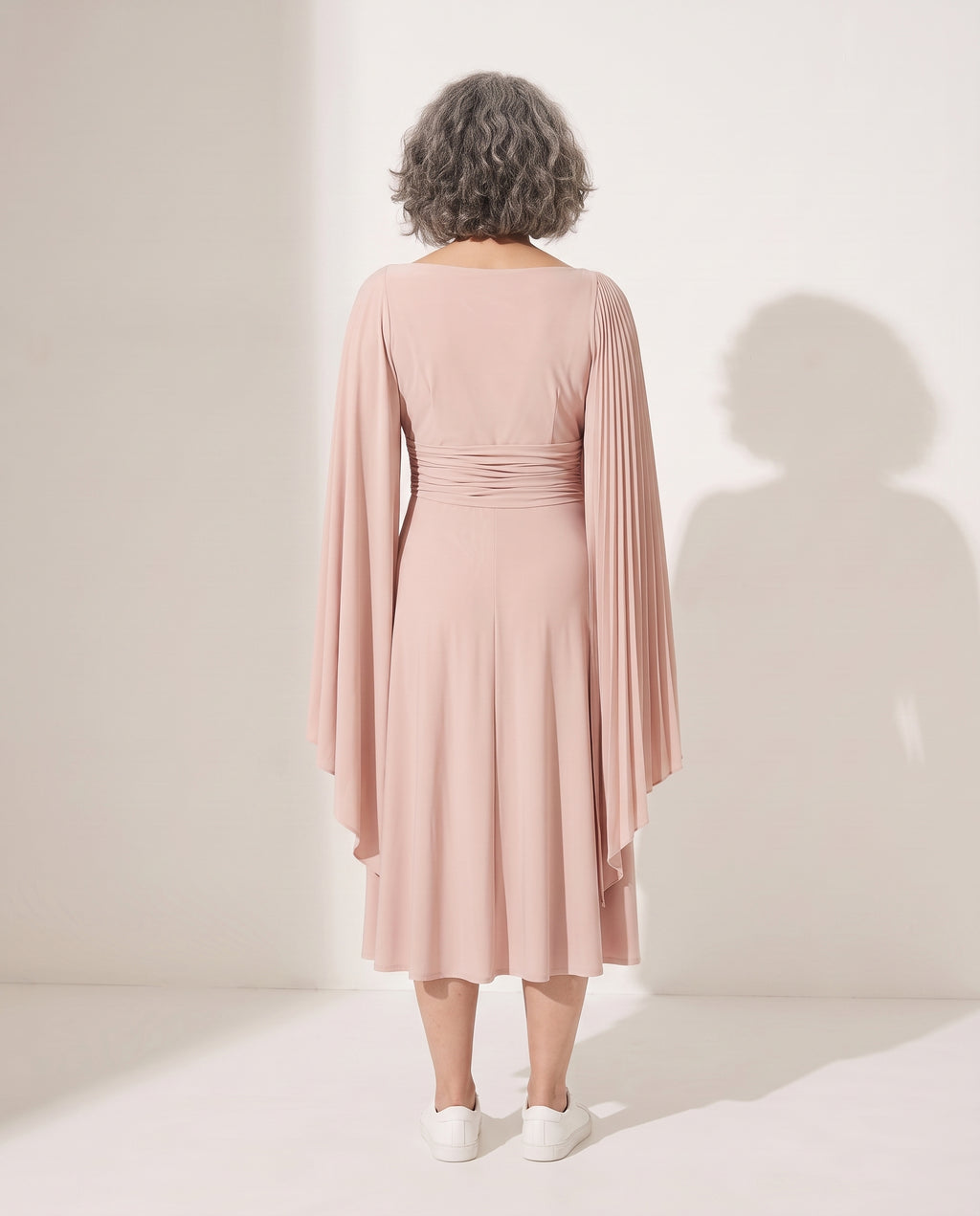 Eloise | Wrap Maxi Dress With Draped Sleeve For Evenings — achterkant