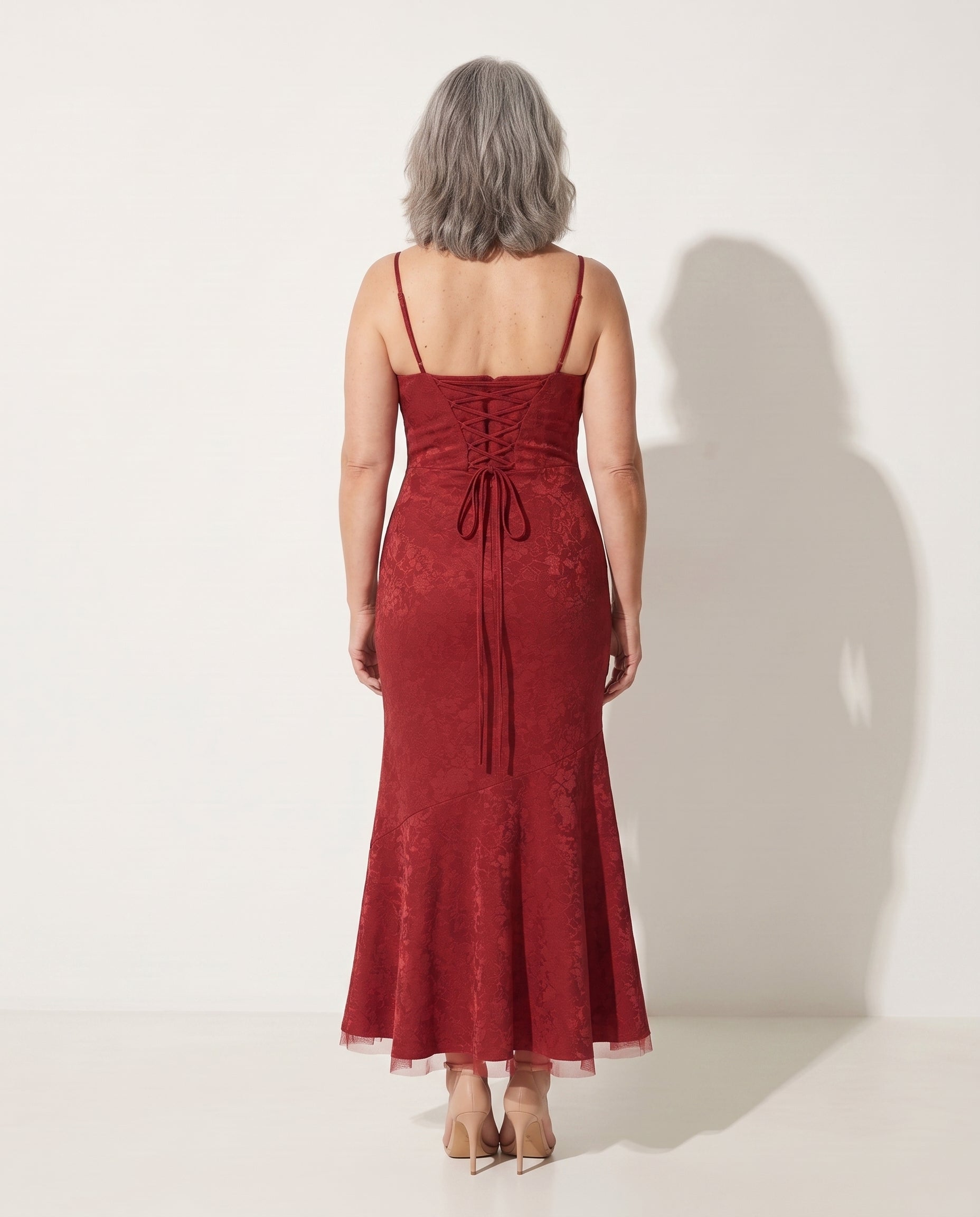 Octavia | Evening Maxi Dresses with Cowl Neck for Occasion Wear — achterkant