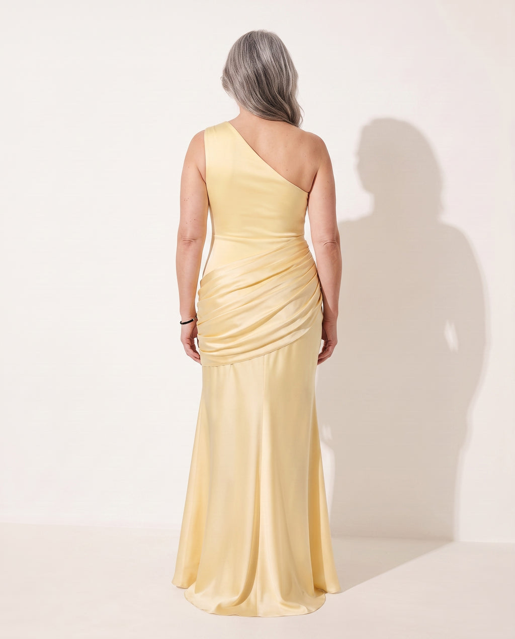 Beatrix | Evening Maxi Dresses One Shoulder Draped Formal Gown — achterkant