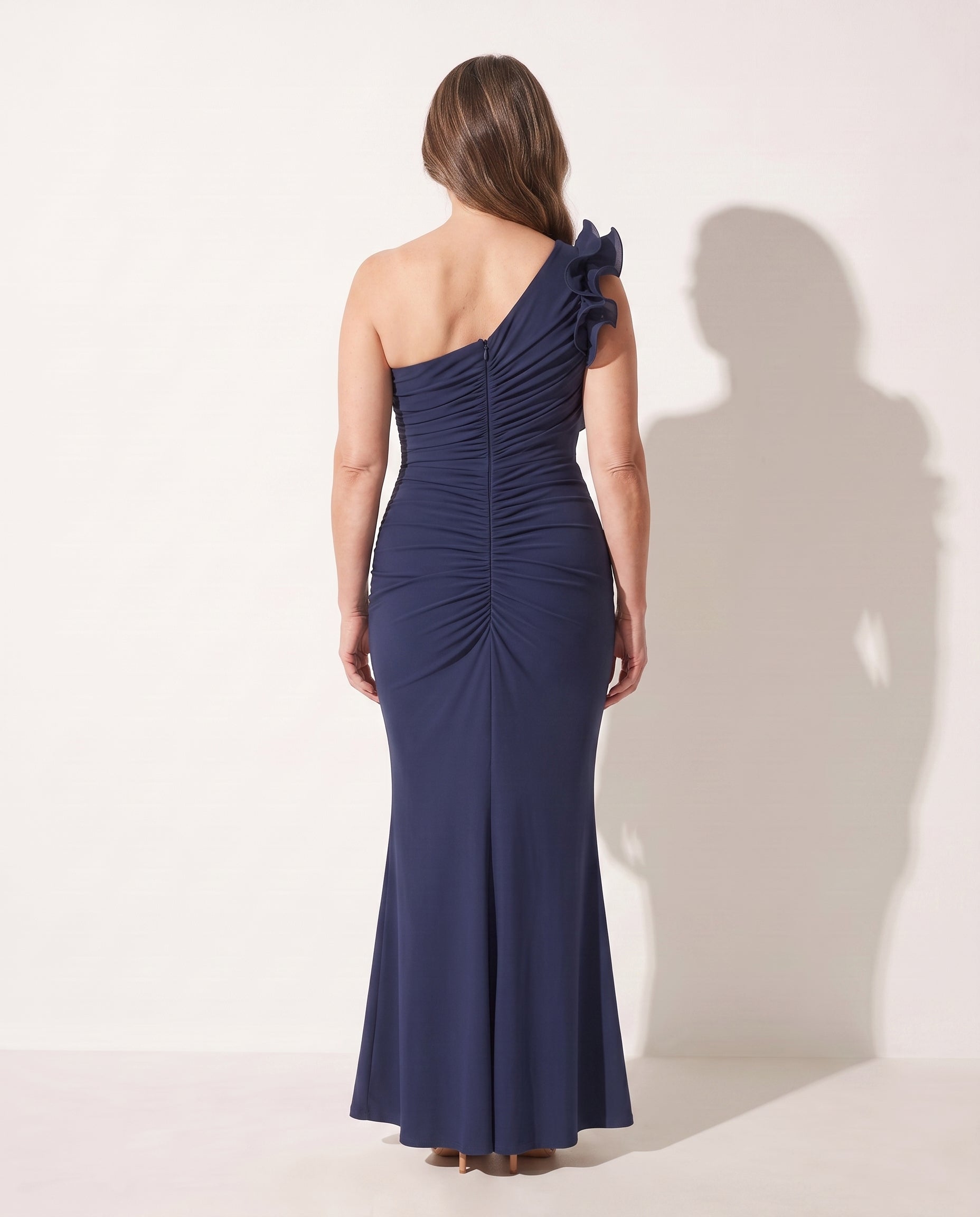 Bryony | Wedding Guest Dresses With Sleeves Ruffle Maxi — achterkant