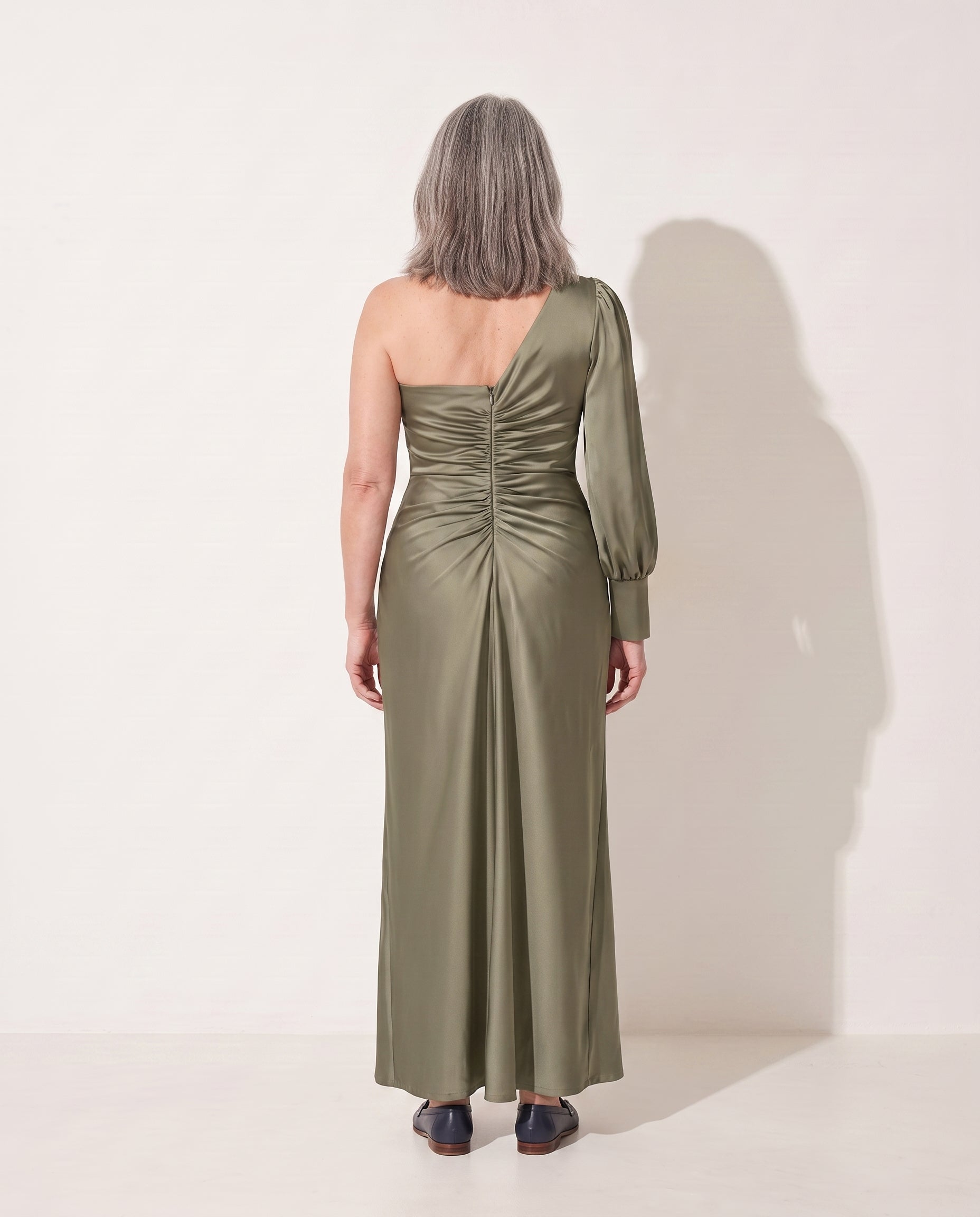 Georgiana | One-Shoulder Evening Maxi Dresses — achterkant