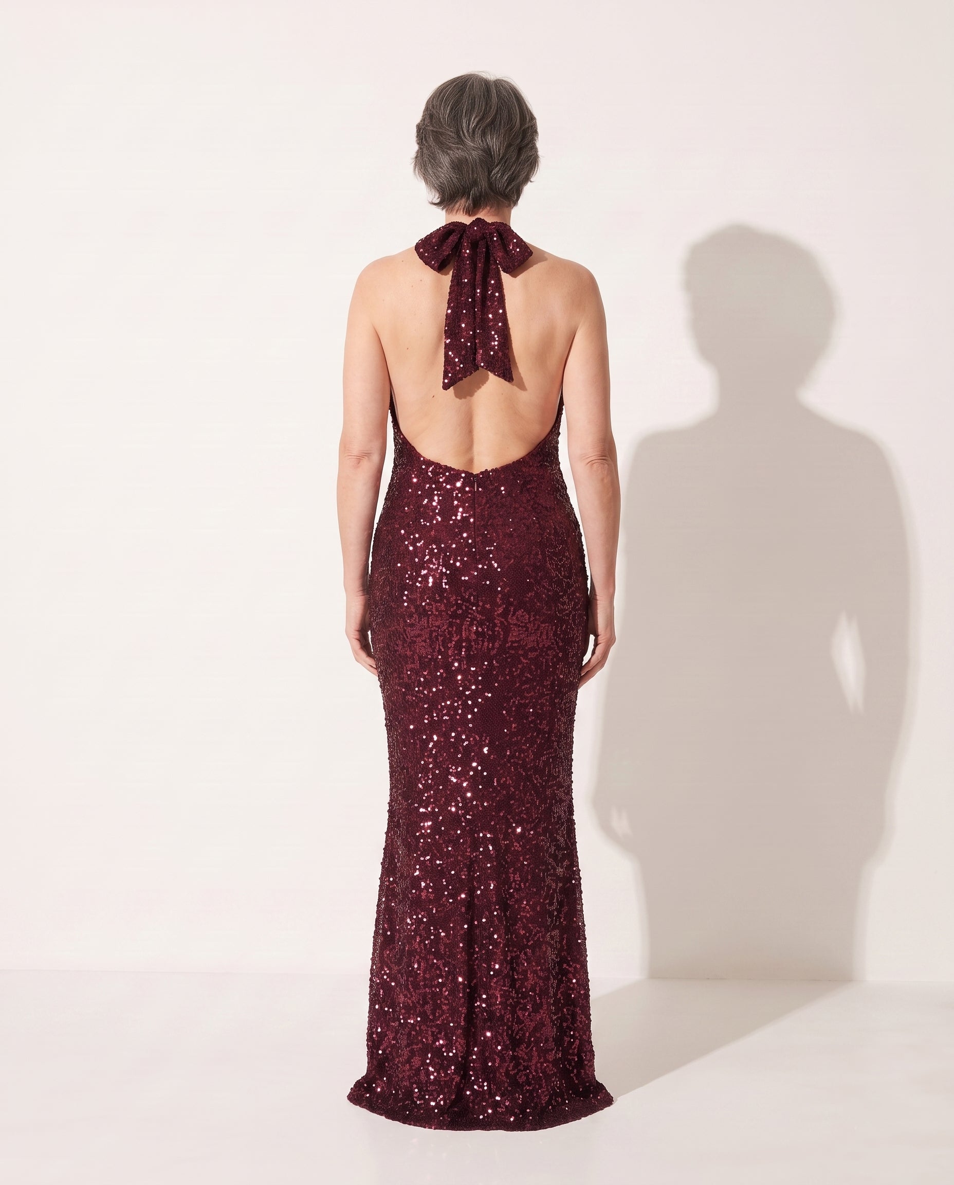 Bridget | Sequin Halter Maxi Dress Evening Gala Occasion — achterkant