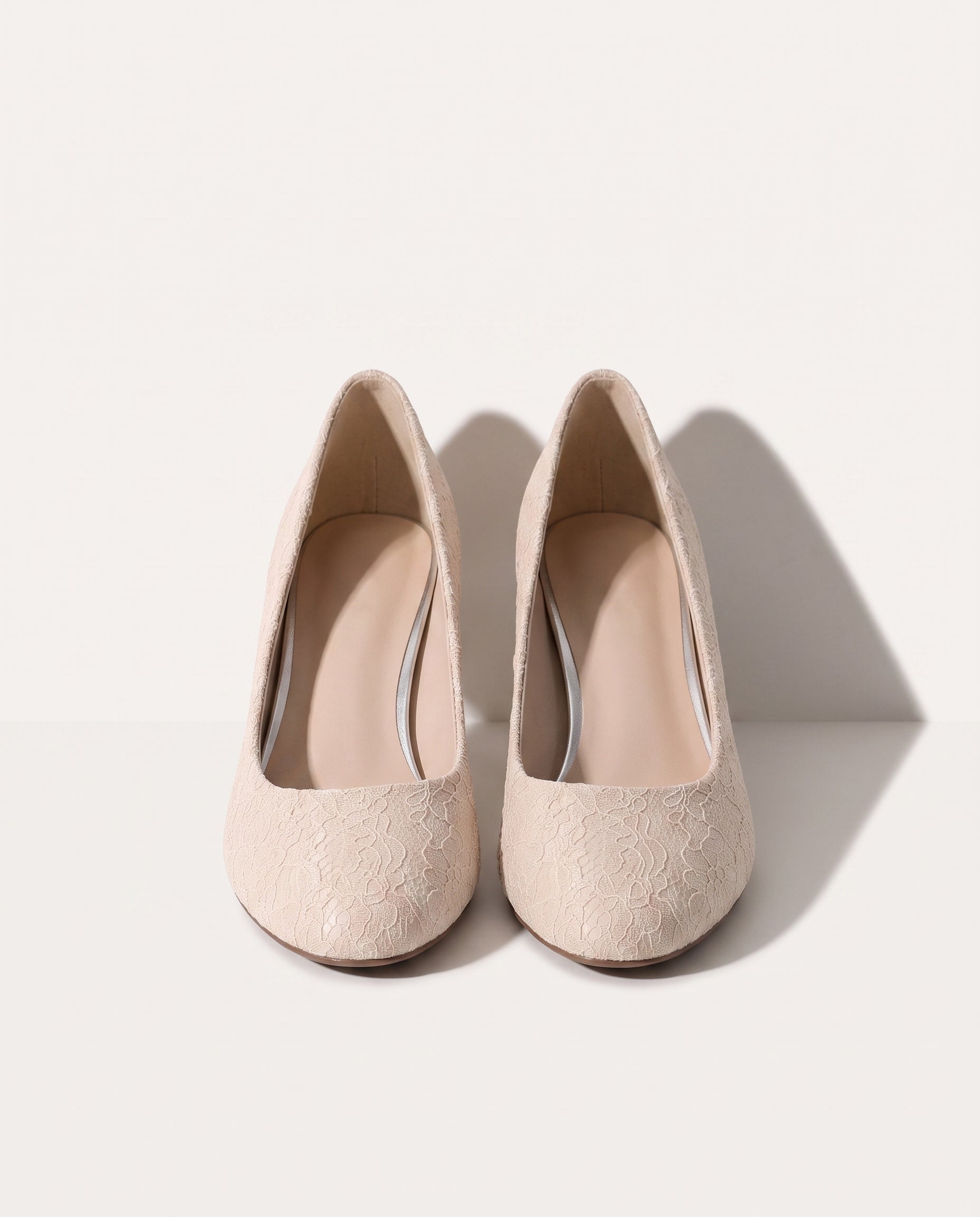 Henriette | Low Heel Lace Wedding Shoes In Five Timeless Shades — Beige