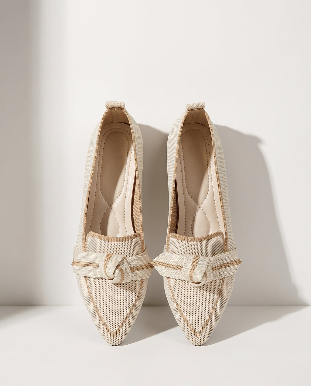 Lucinda | Pointed Toe Heeled Loafers For Work & Weekend — Beige