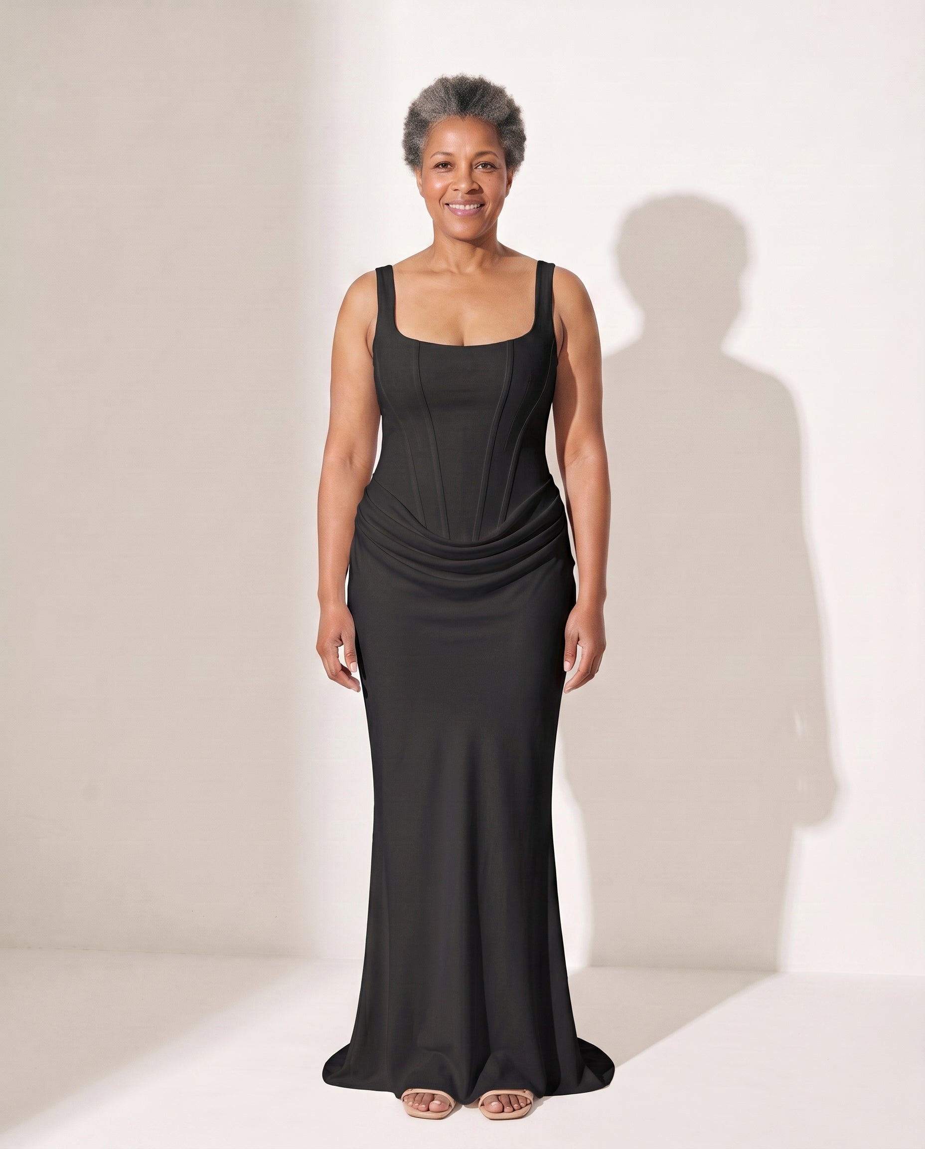 Octavia | Plus Size Special Occasion Dresses Corset Maxi — Black