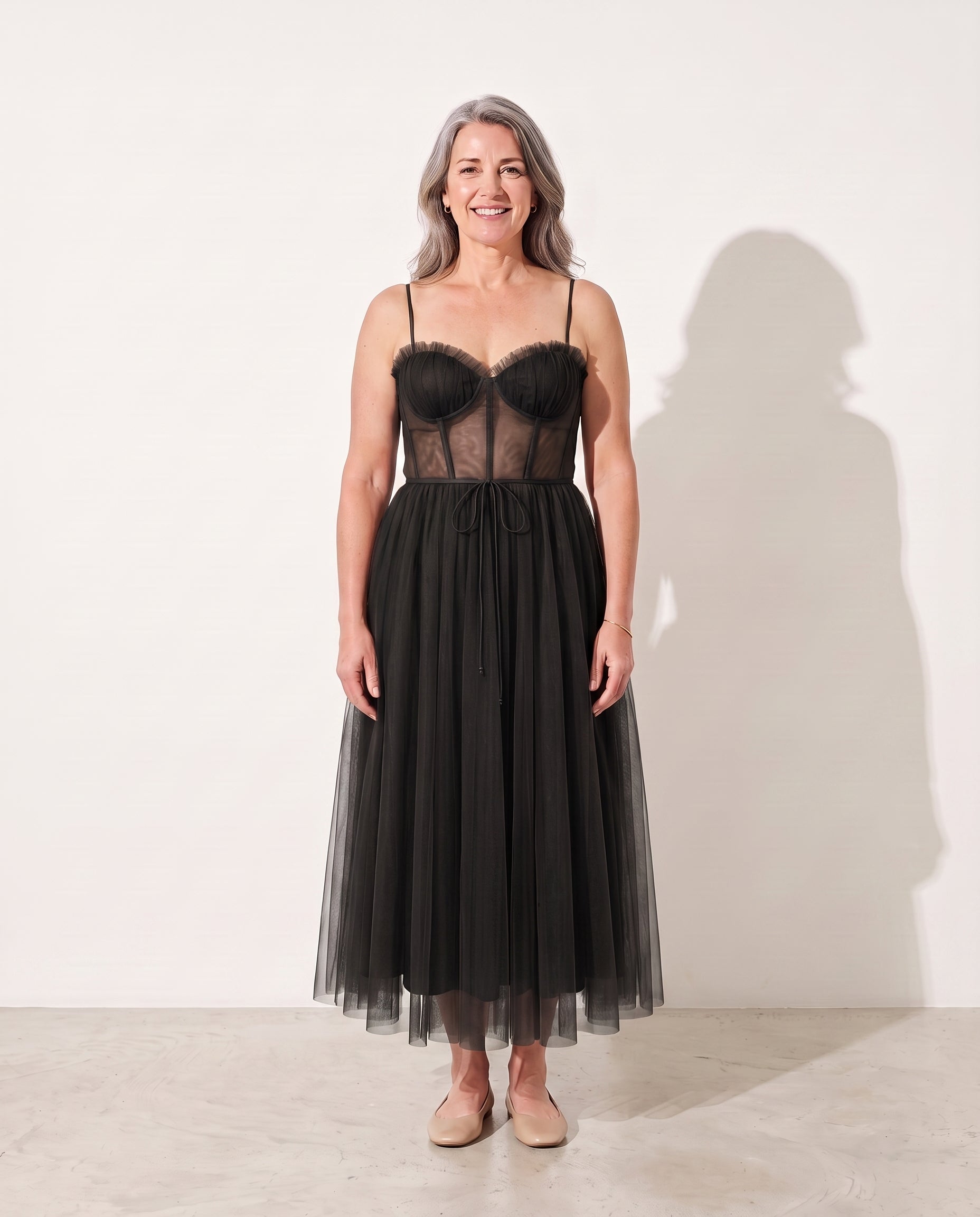 Edith | Elegant Midi Dresses For Women - Wedding Guest — Black