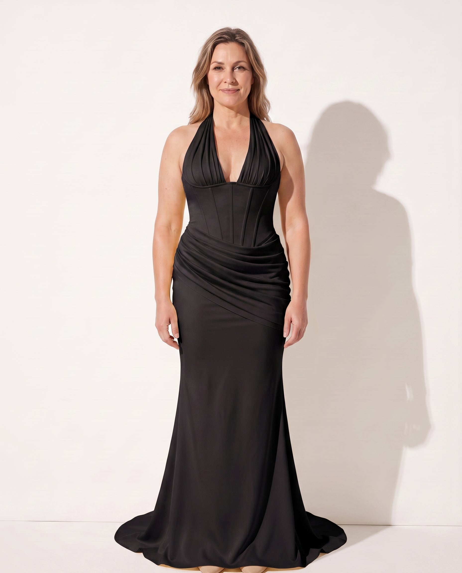 Liliana | Lace Halter Corset Wedding Dress Gown — Black