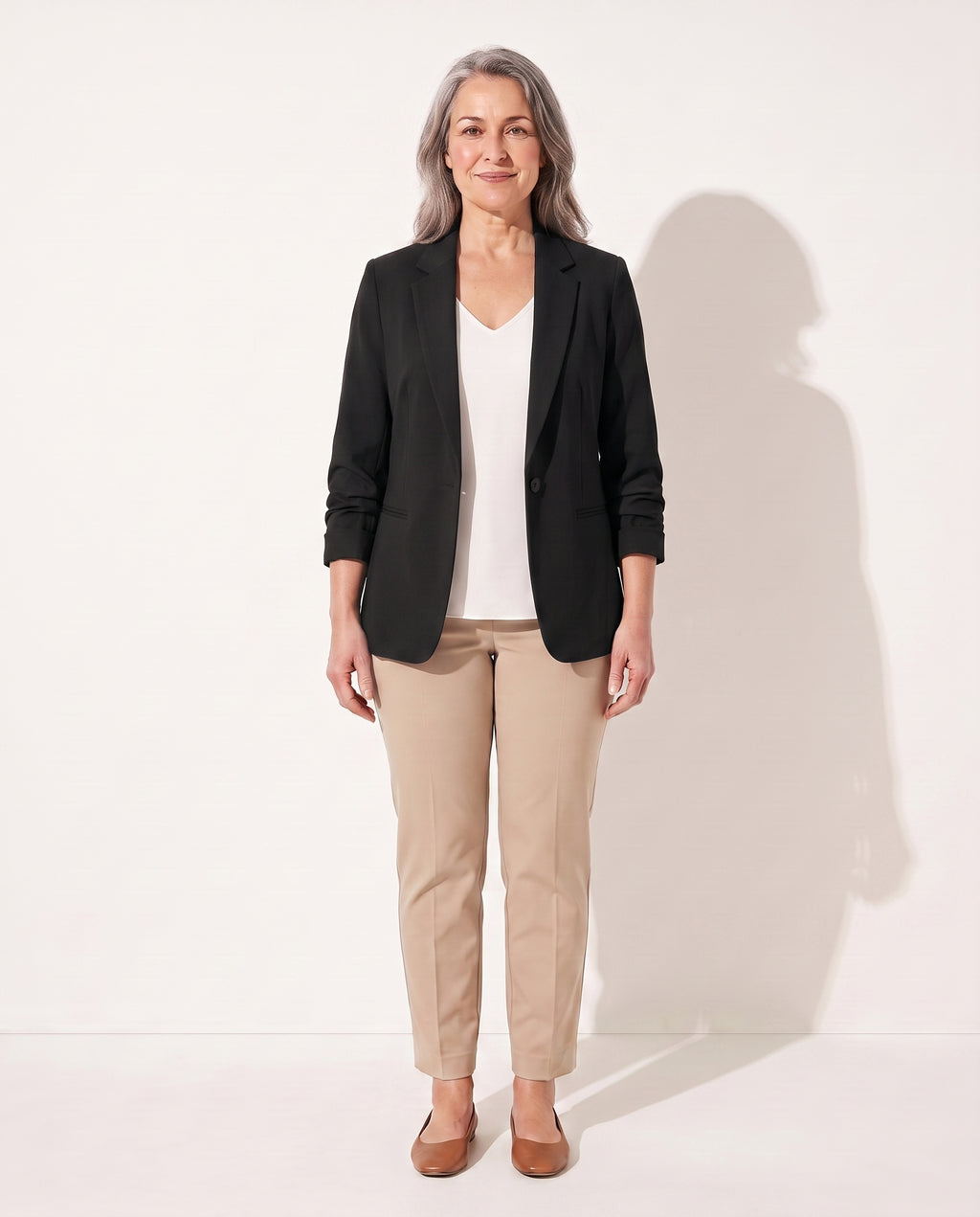 Thalia | Womens Velvet Blazer Tailored Slim Fit Jacket — Black