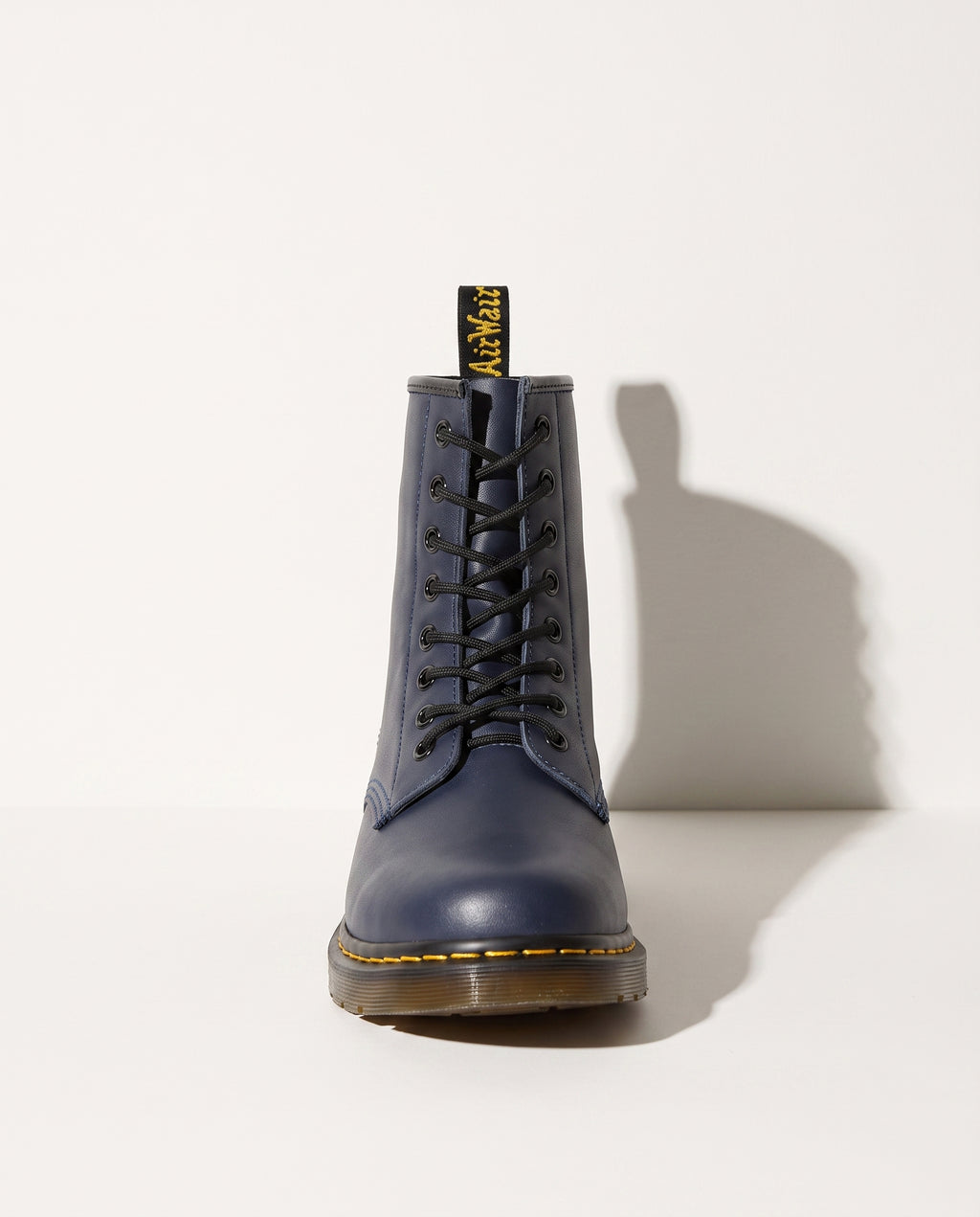 Violaine | Womens Leather Motorcycle Combat Boots Lace Up — Blue
