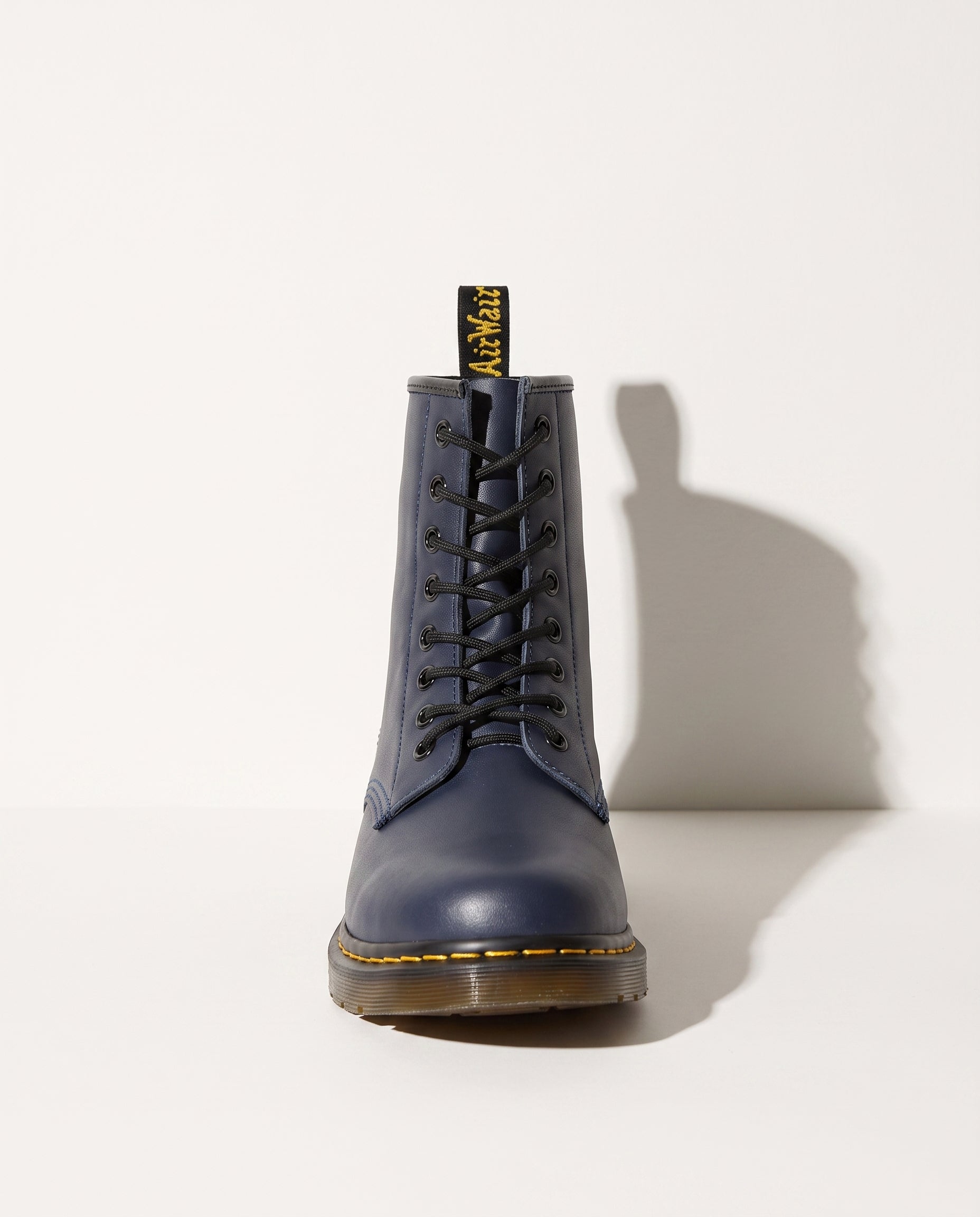Violaine | Womens Leather Motorcycle Combat Boots Lace Up — Blue
