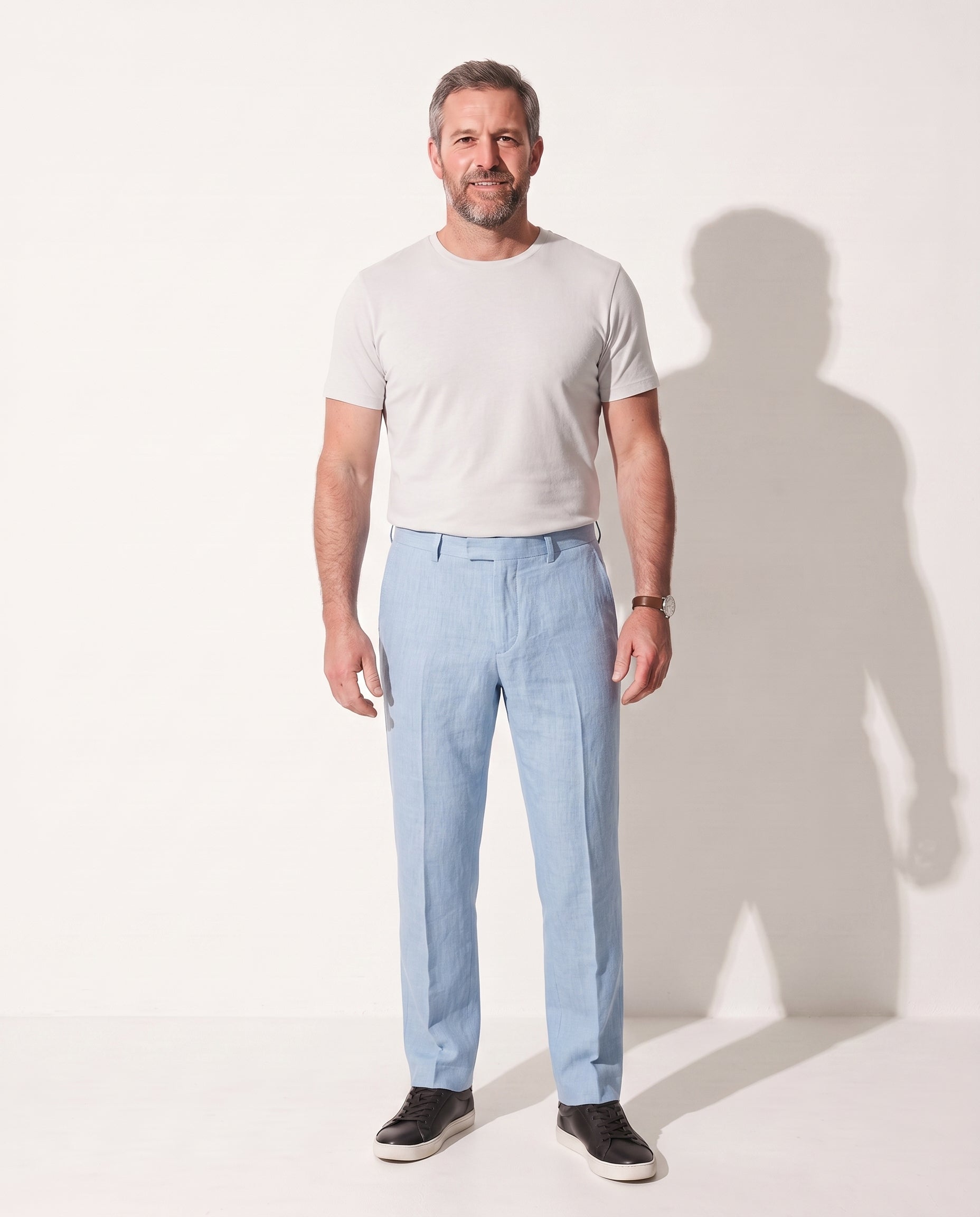 Killian | Mens Tailored Slim Pants Spring Summer Smart Casual — Blue