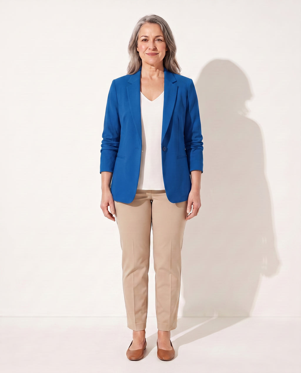 Thalia | Womens Velvet Blazer Tailored Slim Fit Jacket — Blue