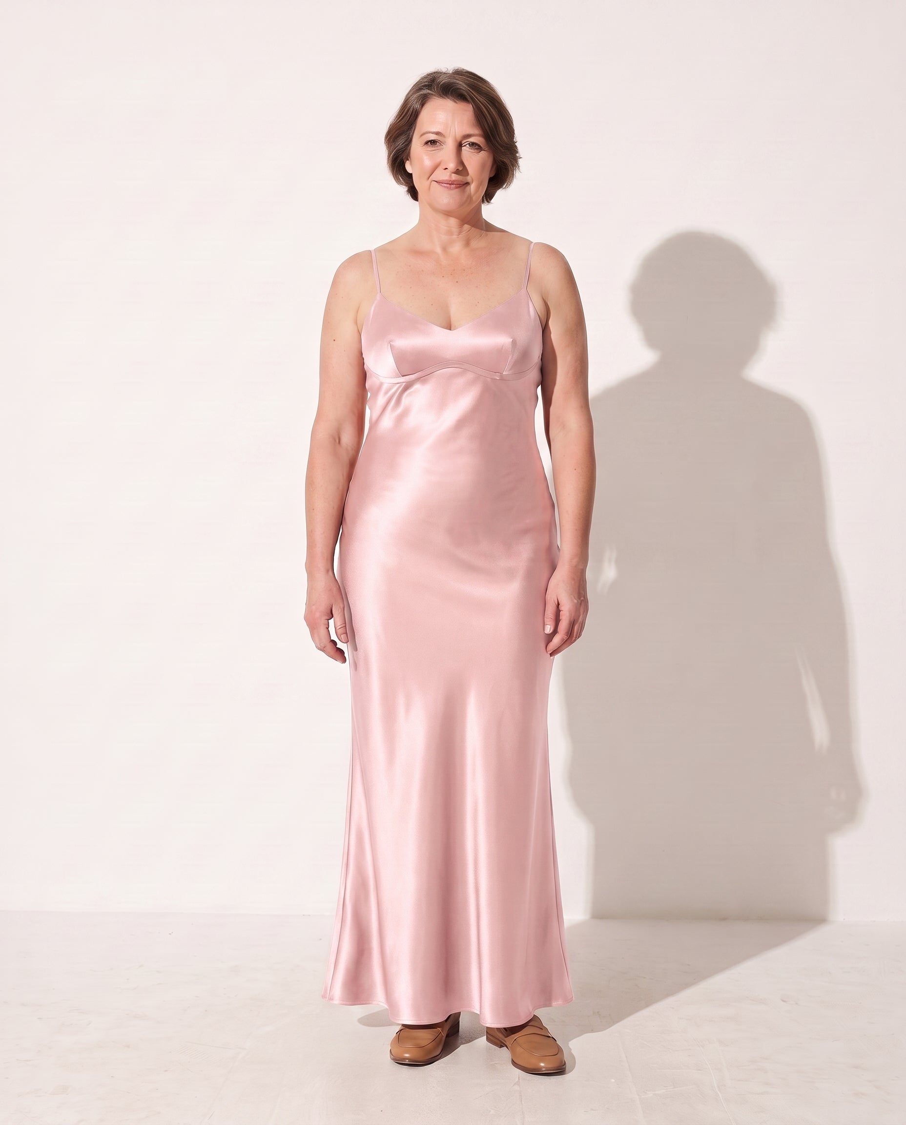 Aurelia | Black Satin Evening Dress With Open Back Detail — Blush