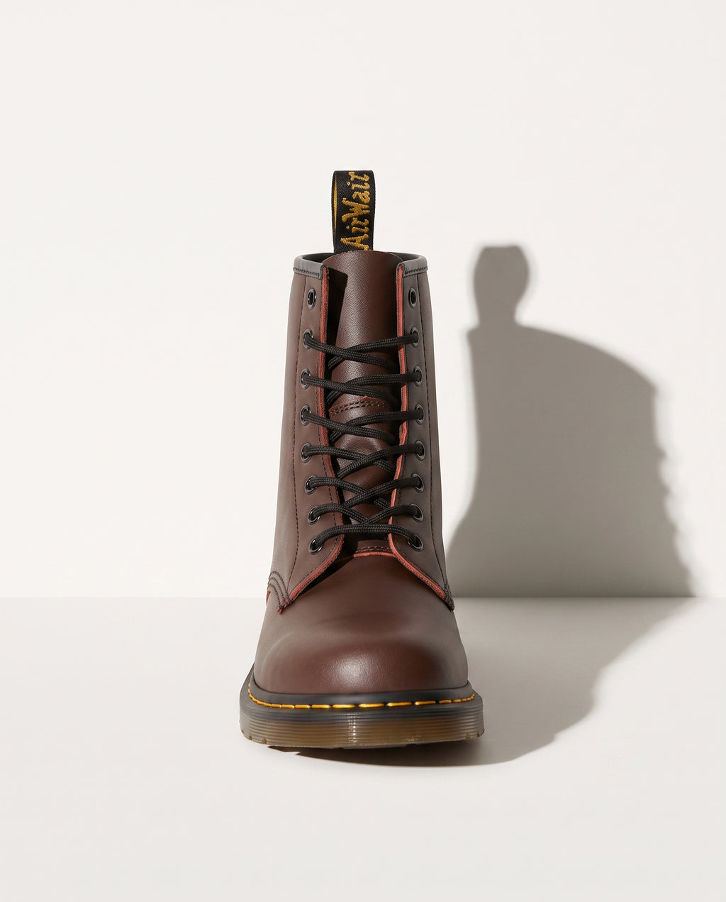 Violaine | Womens Leather Motorcycle Combat Boots Lace Up — Brown