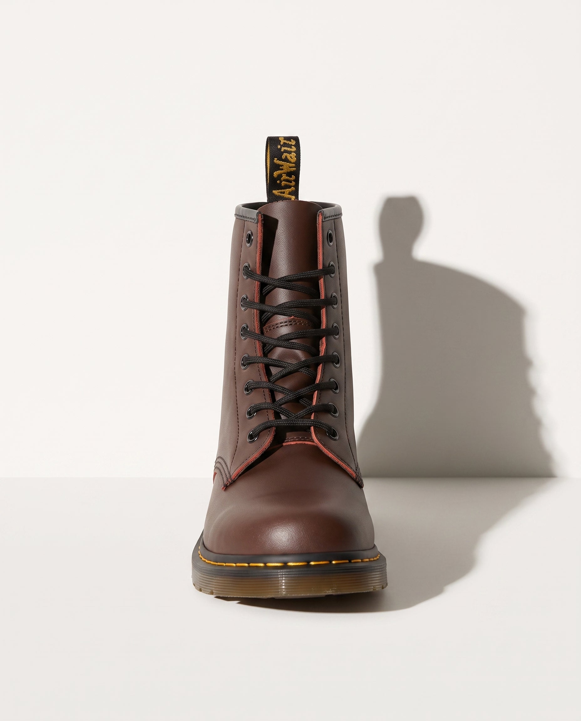 Violaine | Womens Leather Motorcycle Combat Boots Lace Up — Brown