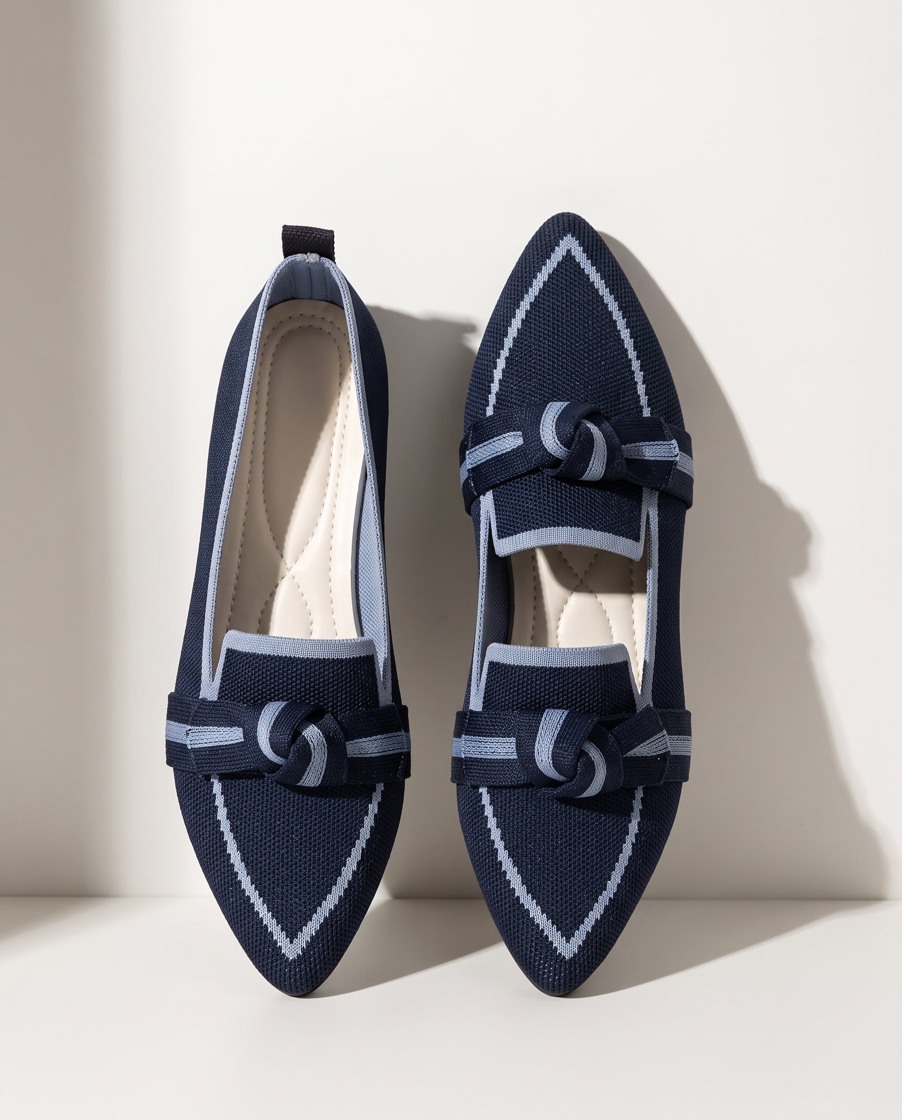 Lucinda | Pointed Toe Heeled Loafers For Work & Weekend — Dark Blue