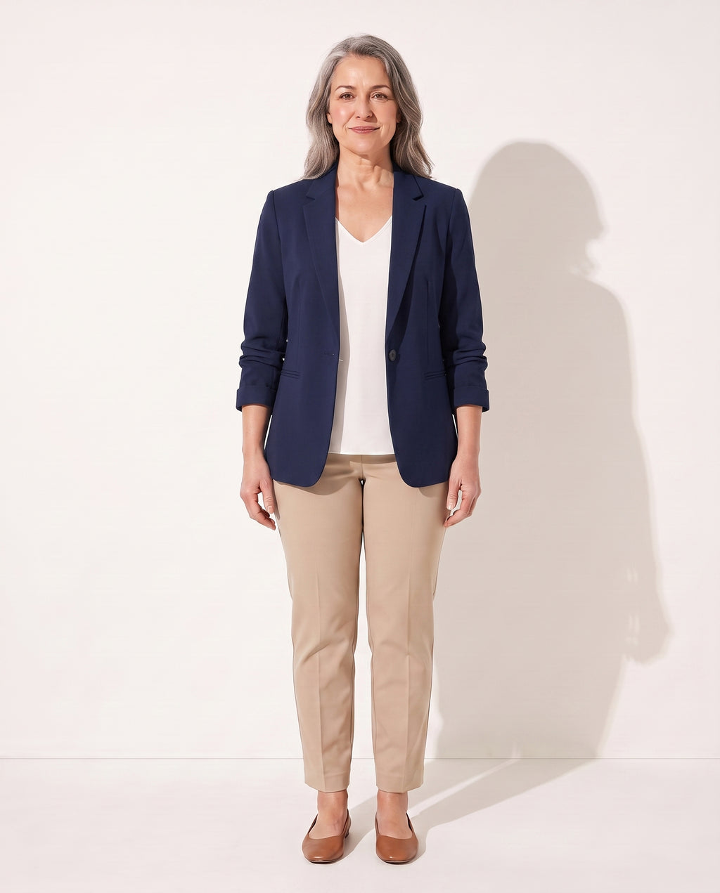 Thalia | Womens Velvet Blazer Tailored Slim Fit Jacket — Dark Blue
