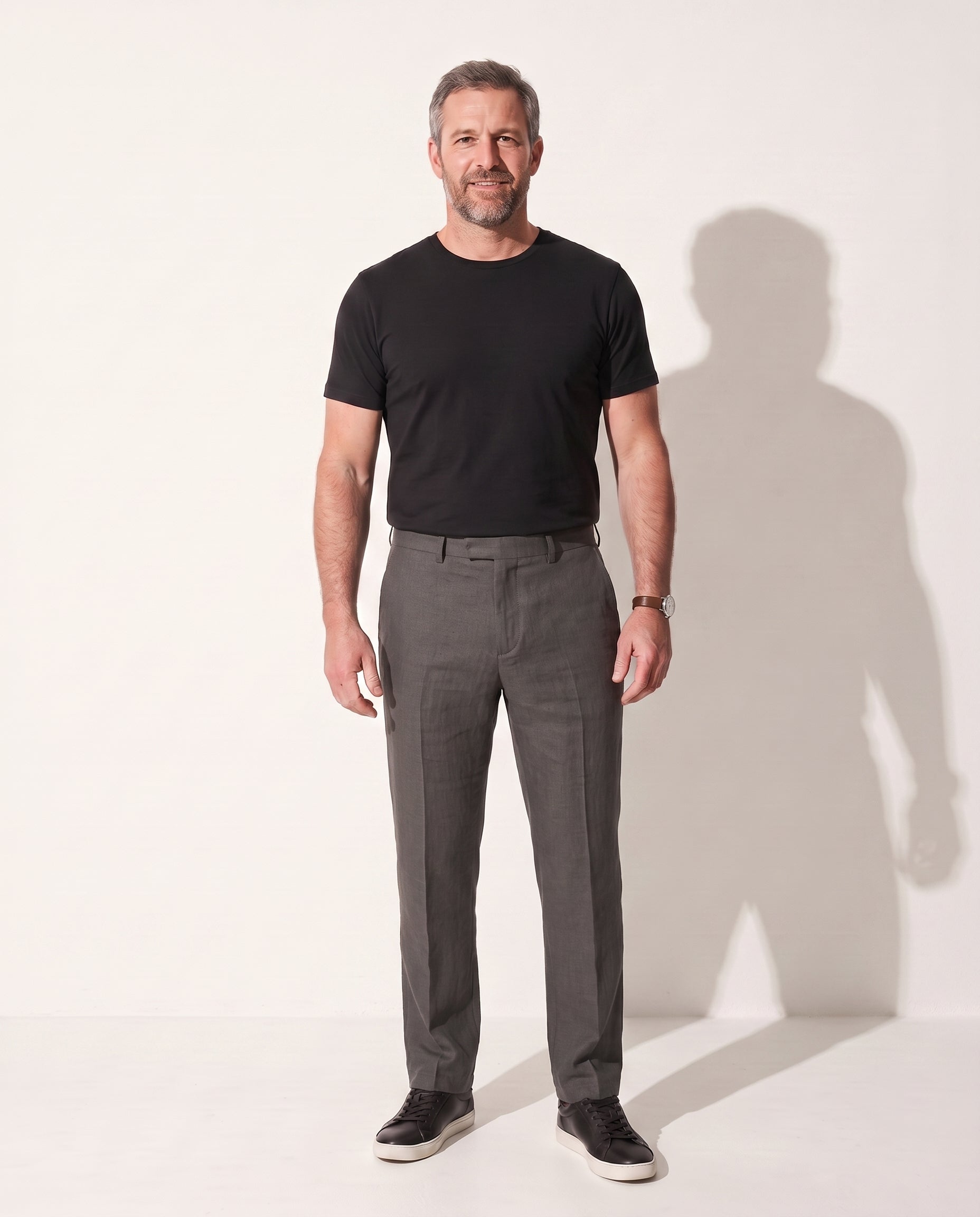 Killian | Mens Tailored Slim Pants Spring Summer Smart Casual — Dark Grey