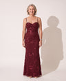 Philippa | Red Floral Corset Maxi Dress