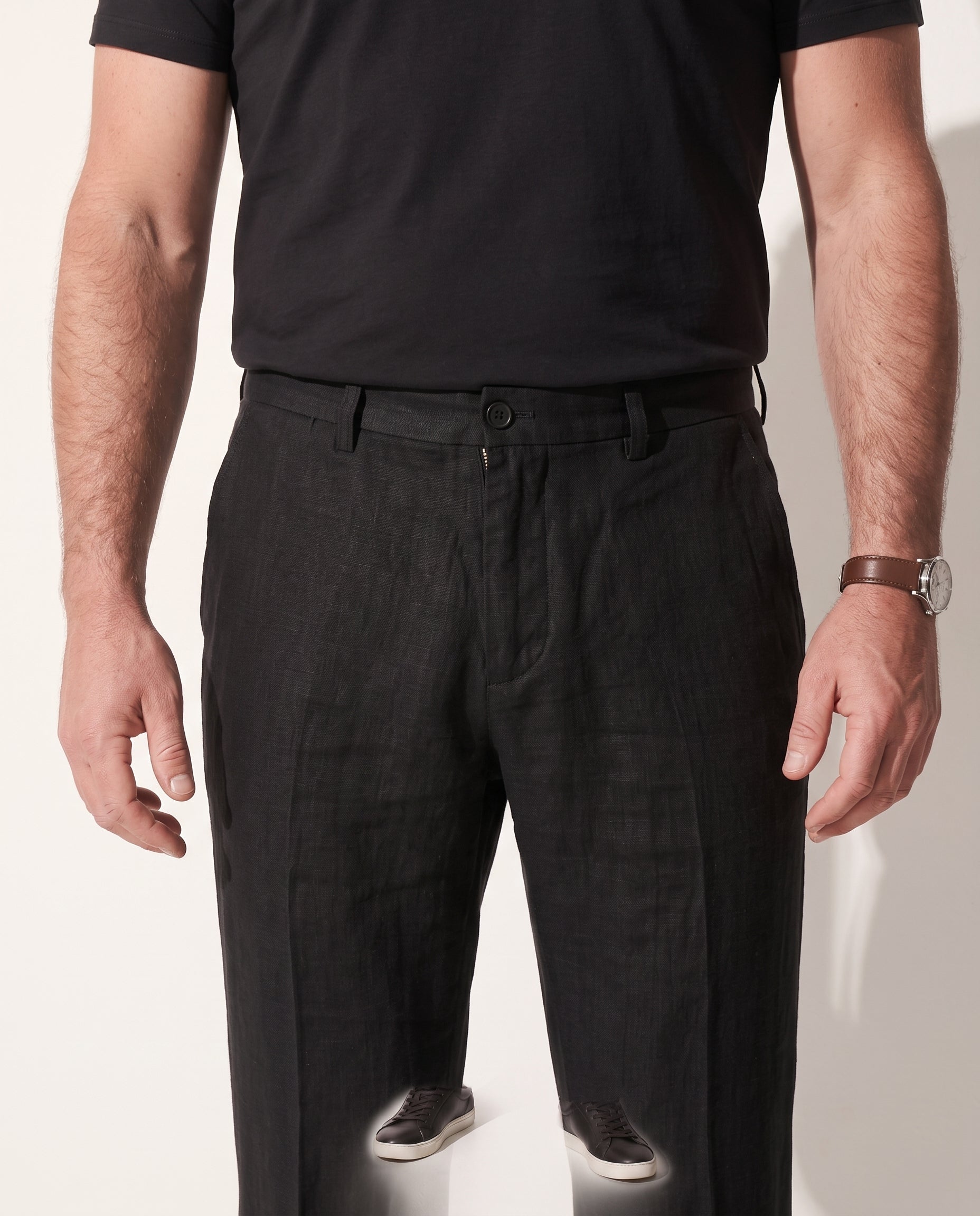 Killian | Mens Tailored Slim Pants Spring Summer Smart Casual — detail