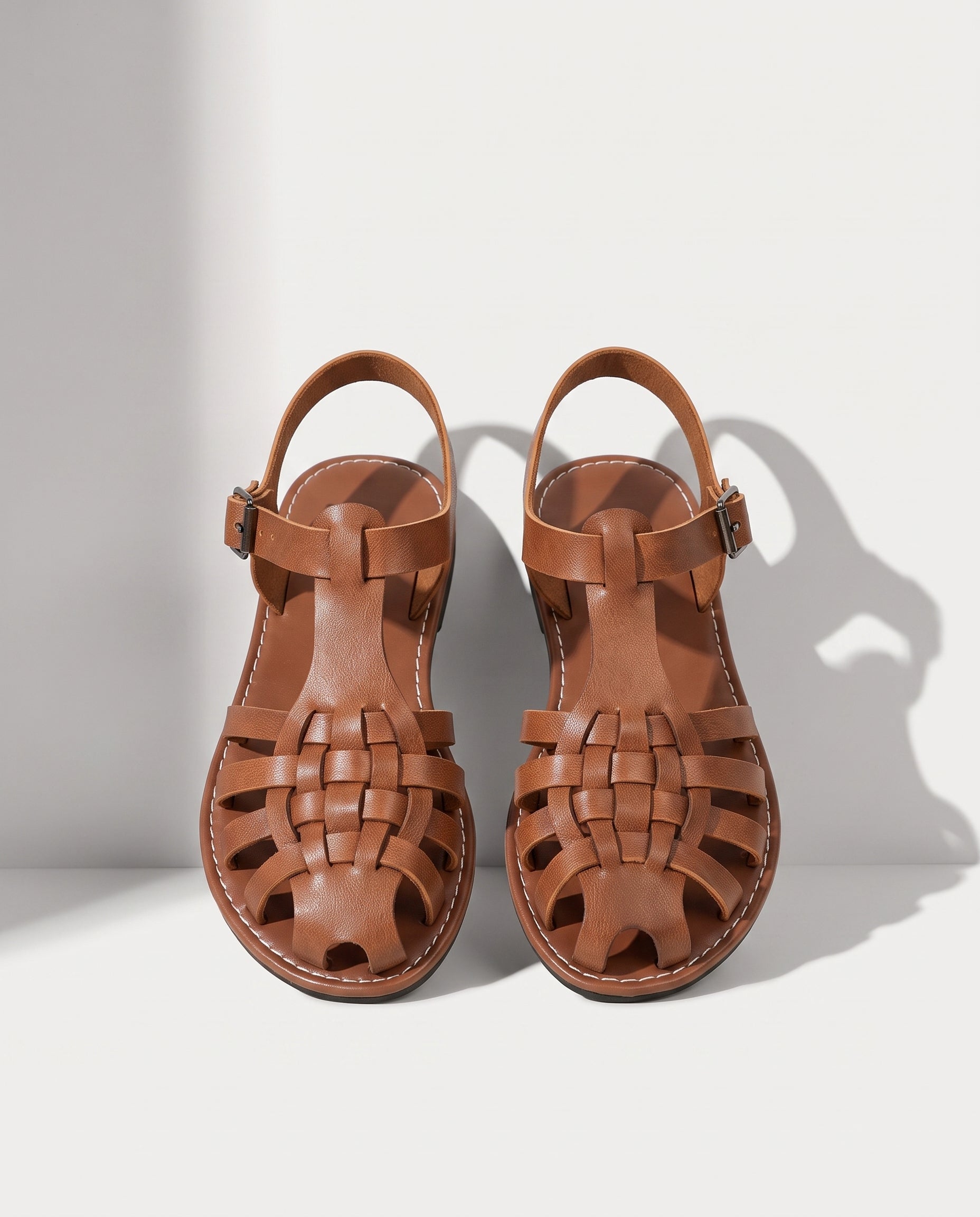 Georgiana | Boho Woven Fisherman Wedding Shoes Closed Toe Flats — detail