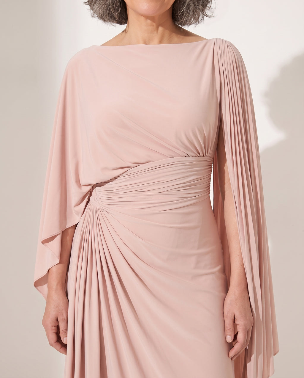 Eloise | Wrap Maxi Dress With Draped Sleeve For Evenings — detail