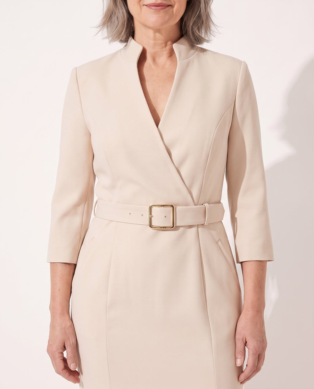 Sabine | Women Long Sleeve Midi Dress For Work & Occasion Wear — detail