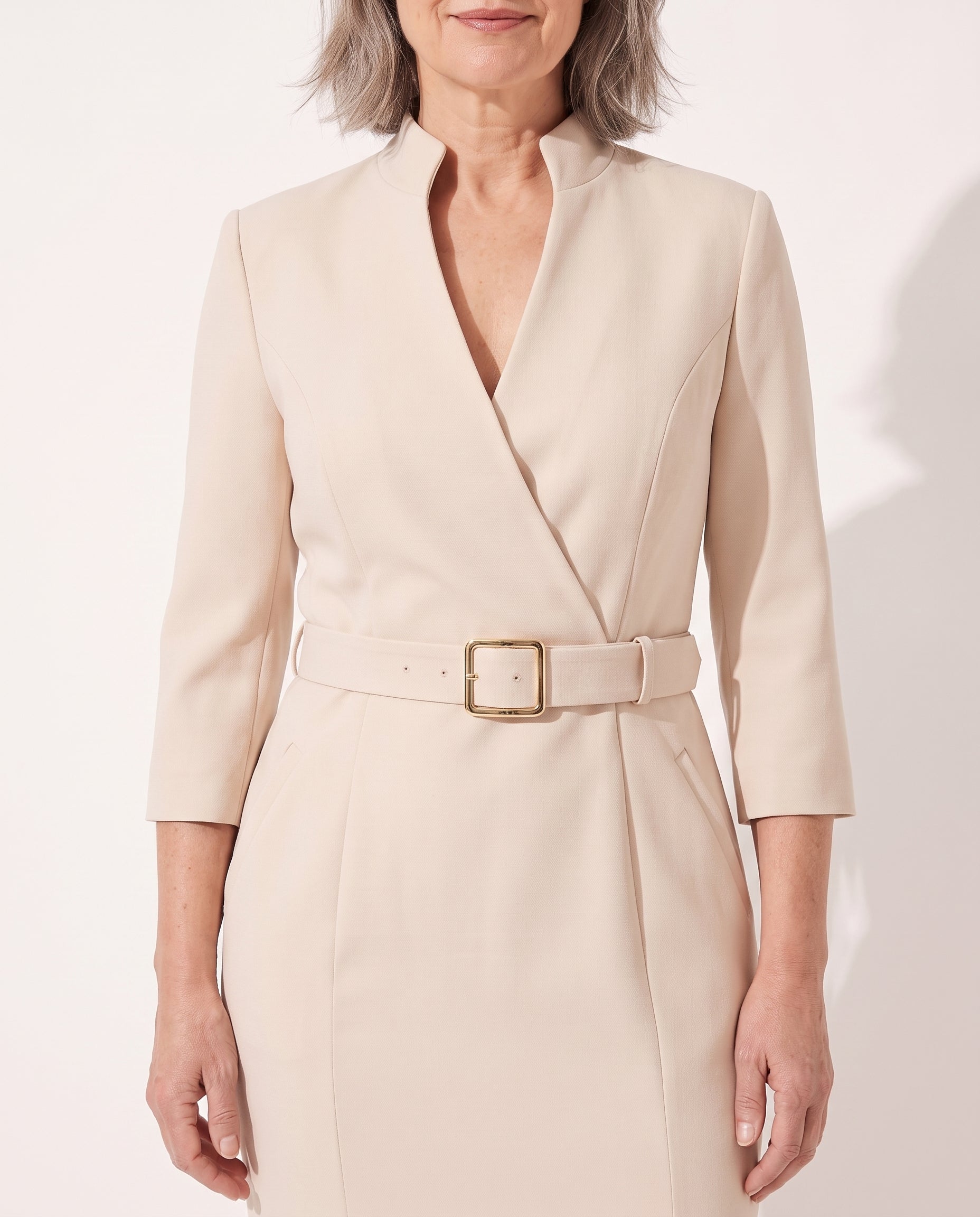 Sabine | Women Long Sleeve Midi Dress For Work & Occasion Wear — detail