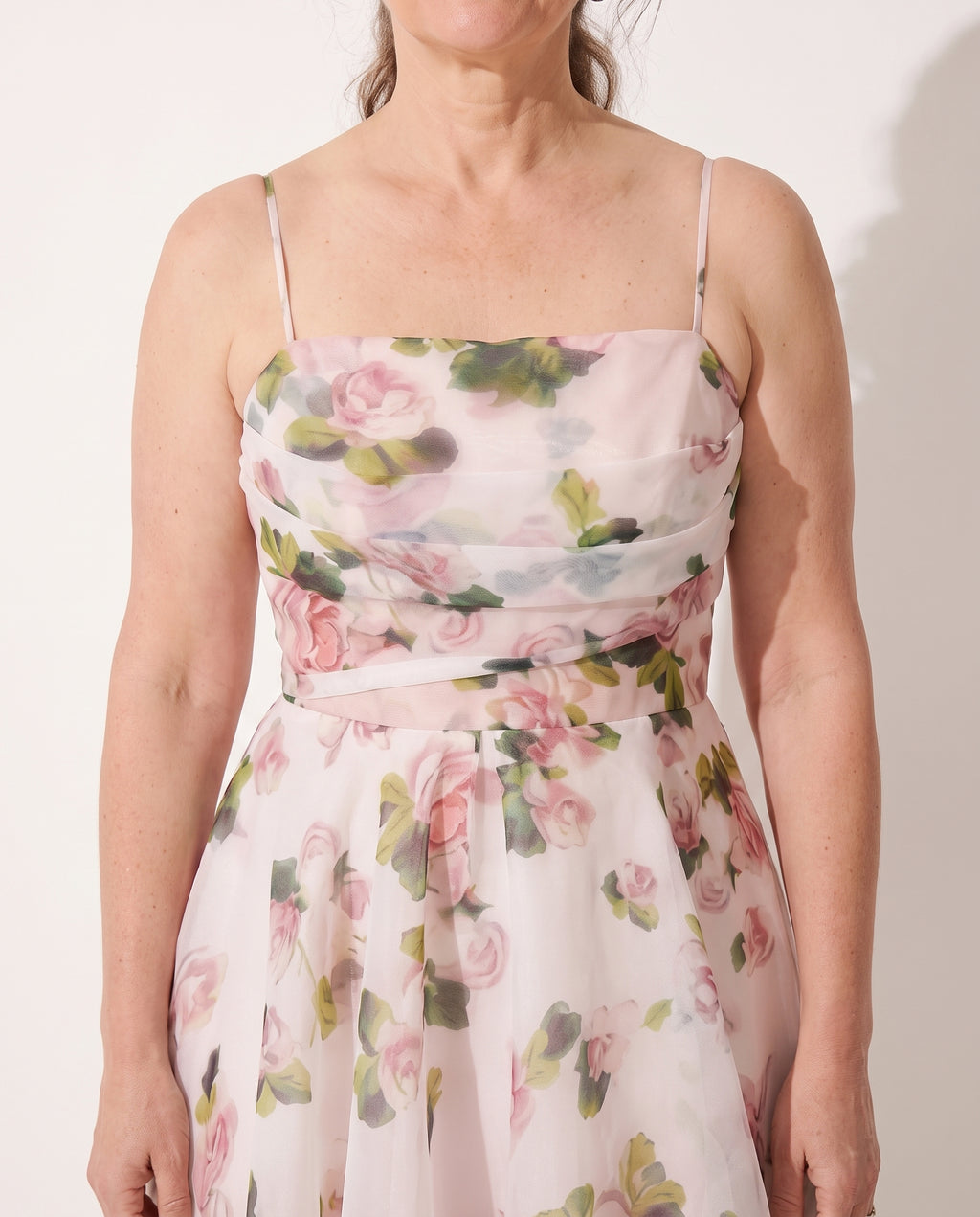 Oceane | Long Sleeve Floral Midi Dress For Garden Parties — detail
