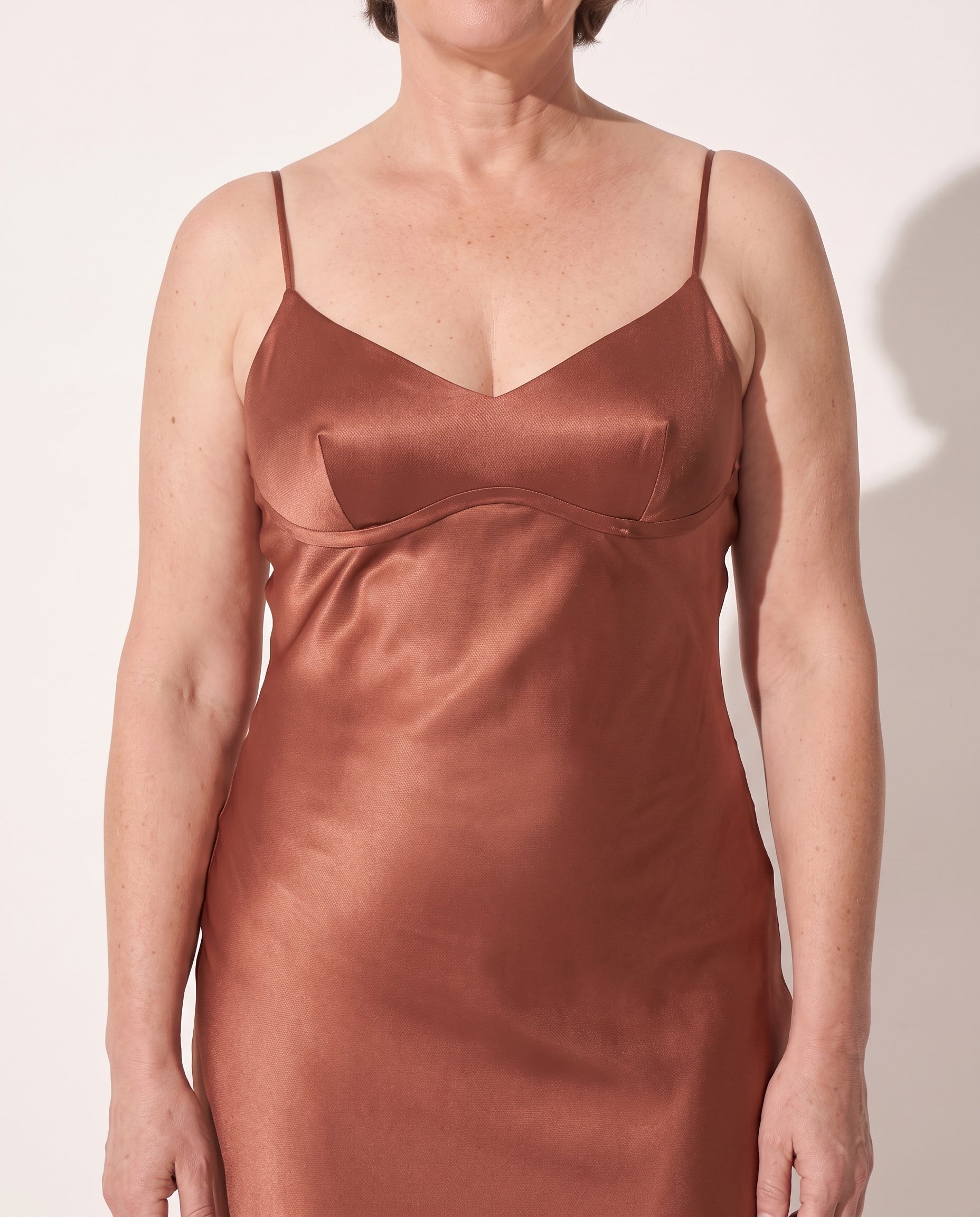 Aurelia | Black Satin Evening Dress With Open Back Detail — detail
